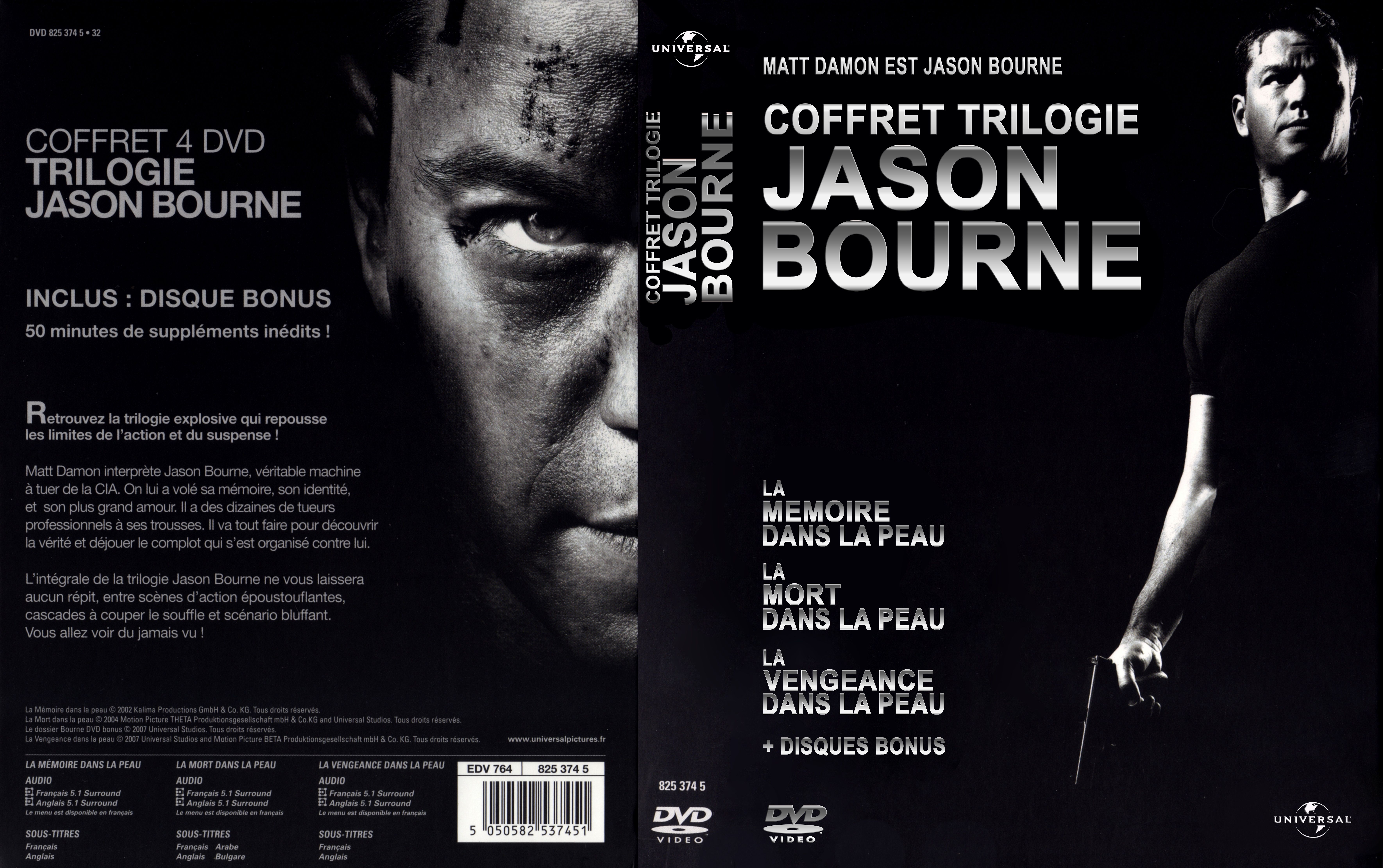 Jaquette DVD Jason Bourne Trilogie COFFRET