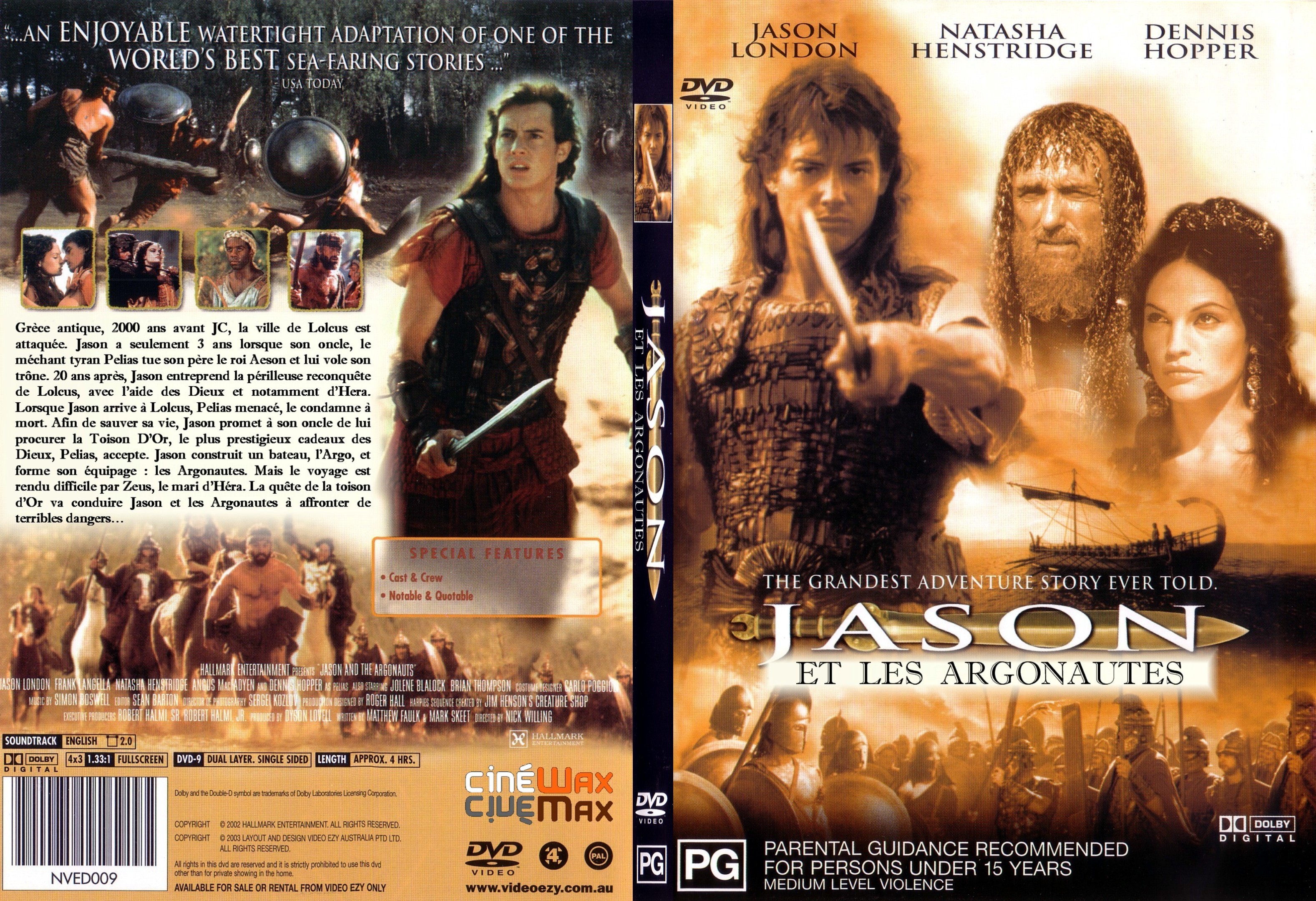 Jaquette DVD Jason et les Argonautes (2000) custom - SLIM