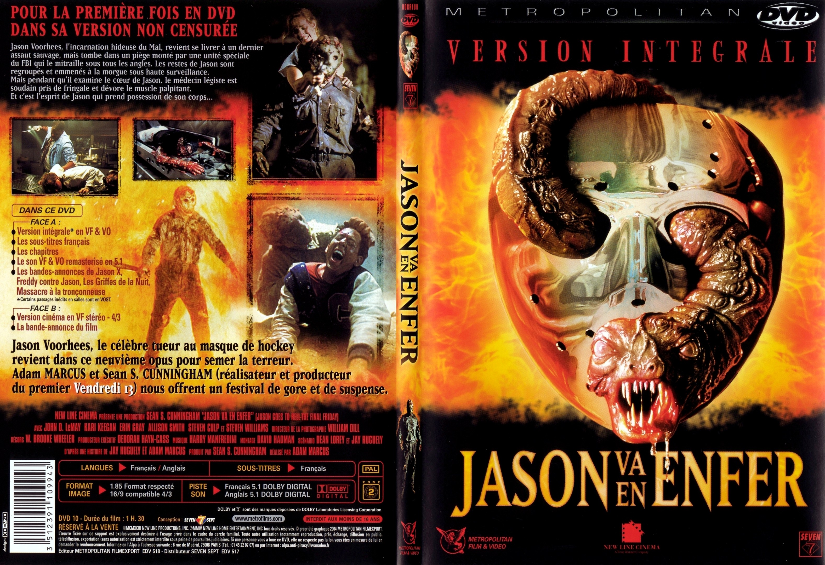 Jaquette DVD Jason va en enfer - SLIM
