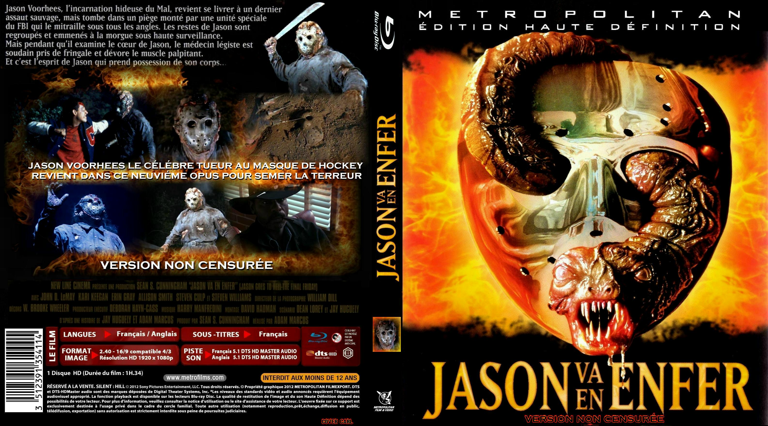 Jaquette DVD Jason va en enfer custom (BLU-RAY)