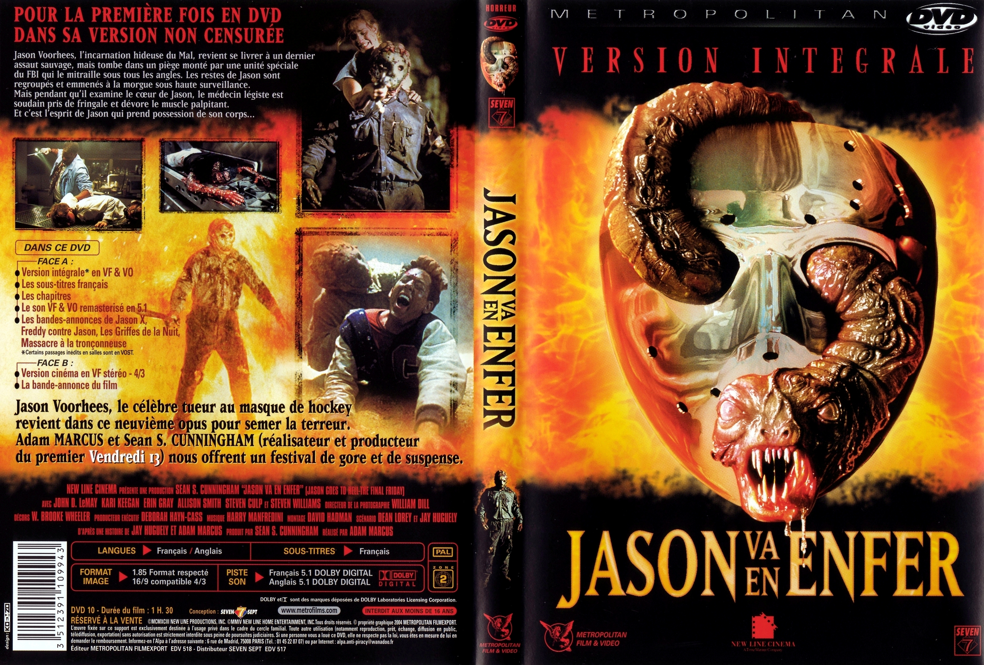 Jaquette DVD Jason va en enfer v2