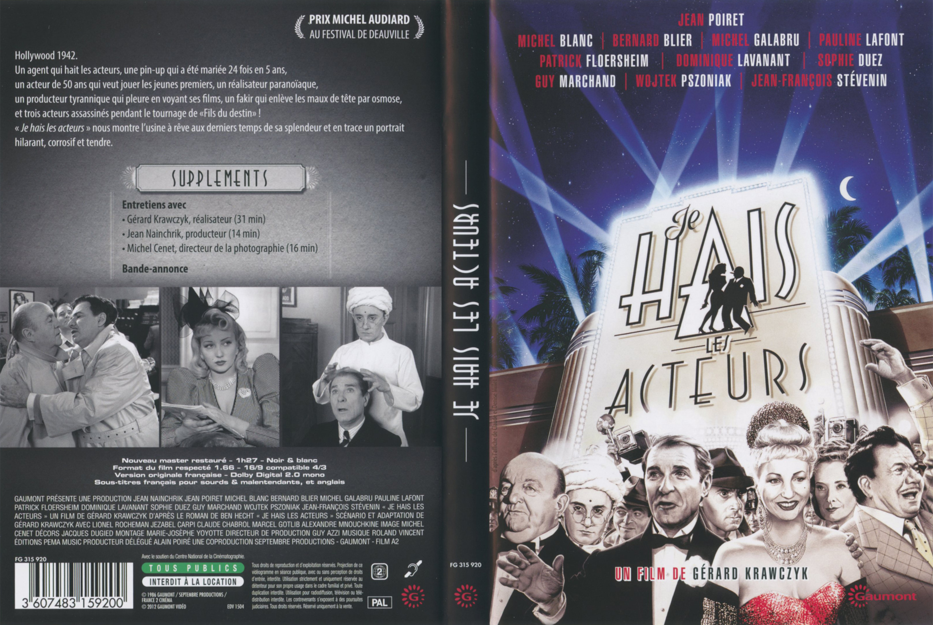 Jaquette DVD Je hais les acteurs