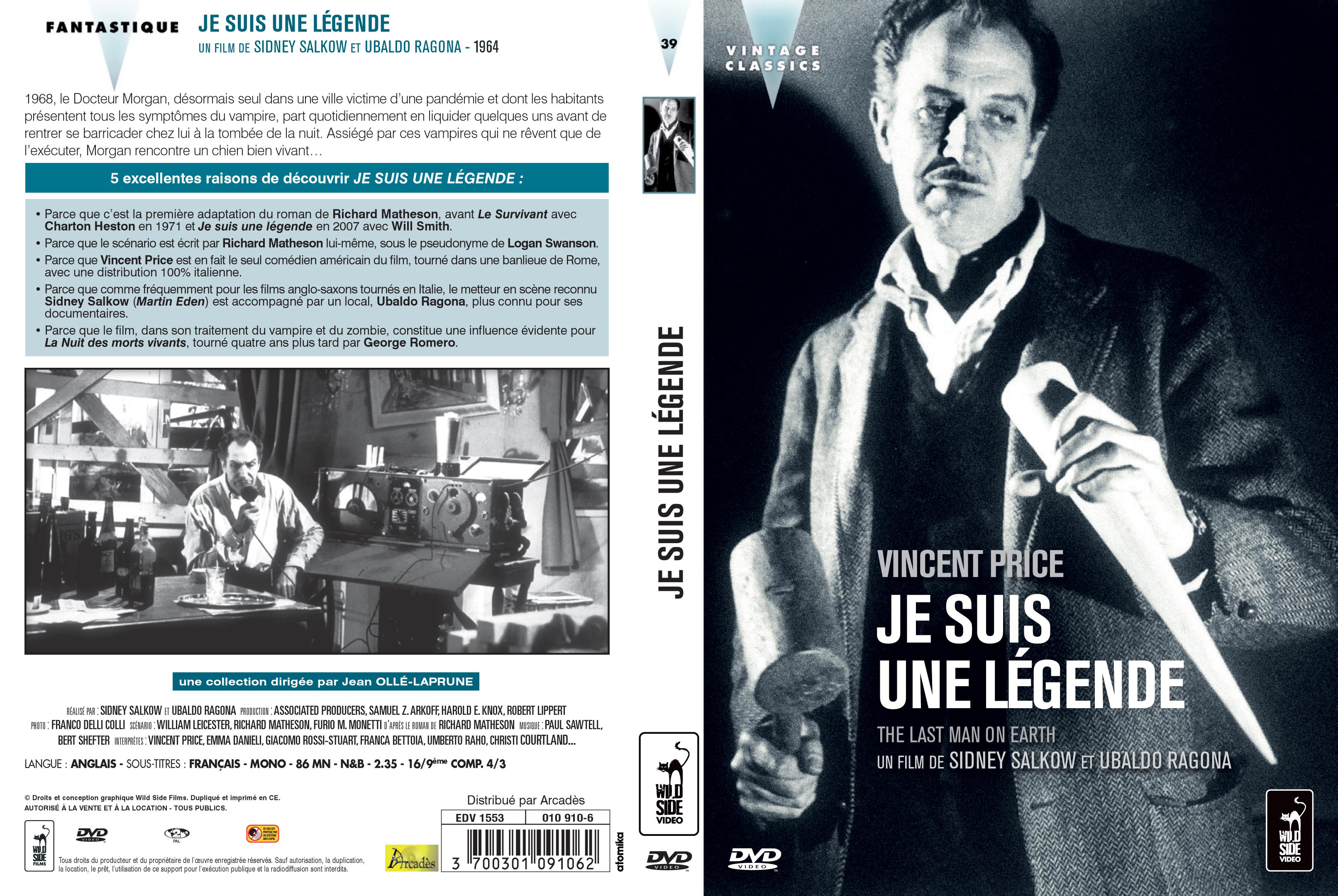 Jaquette DVD Je suis une lgende (1964)