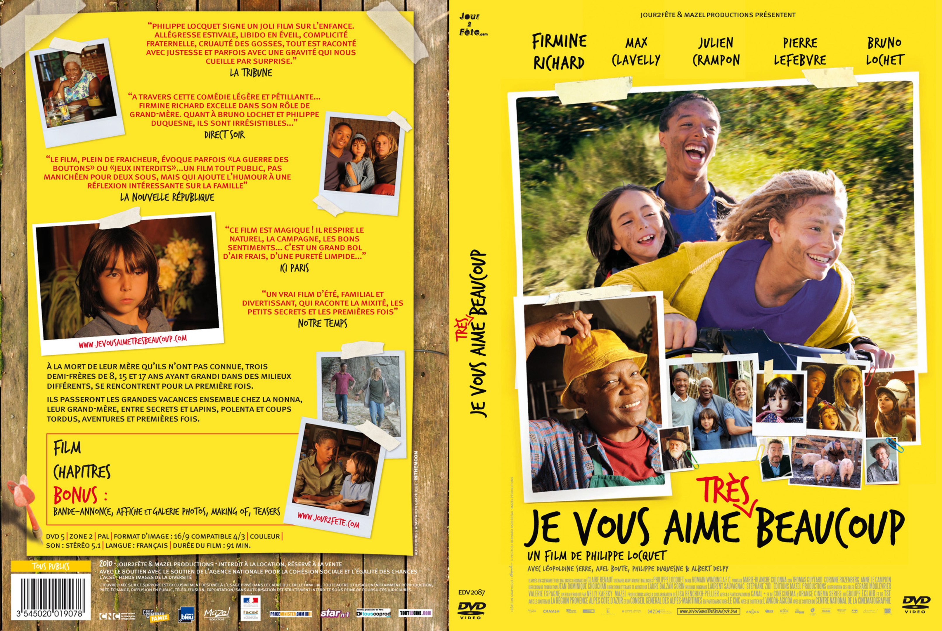 Jaquette DVD Je vous aime trs beaucoup