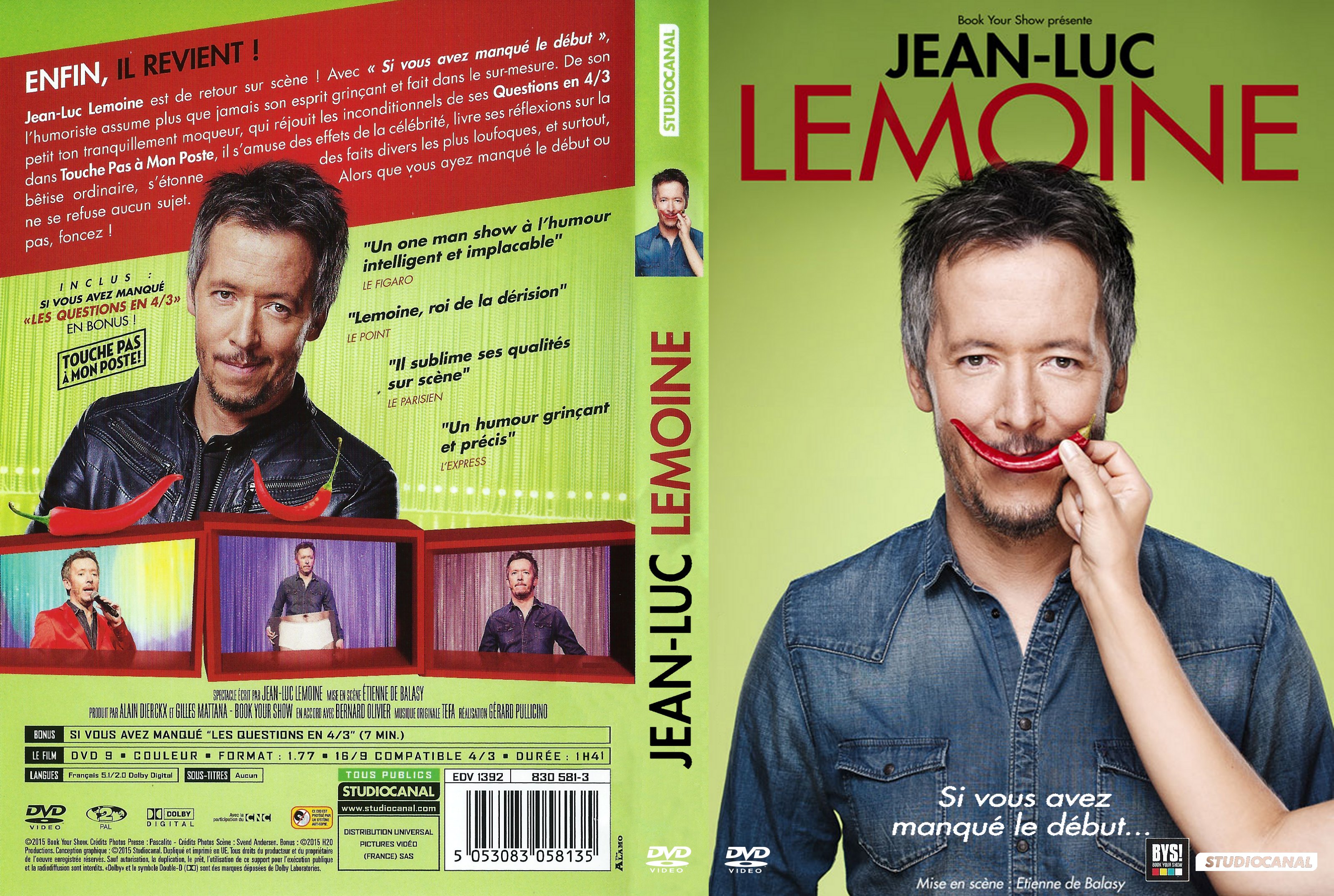 Jaquette DVD Jean-Luc Lemoine Si vous avez manque le debut