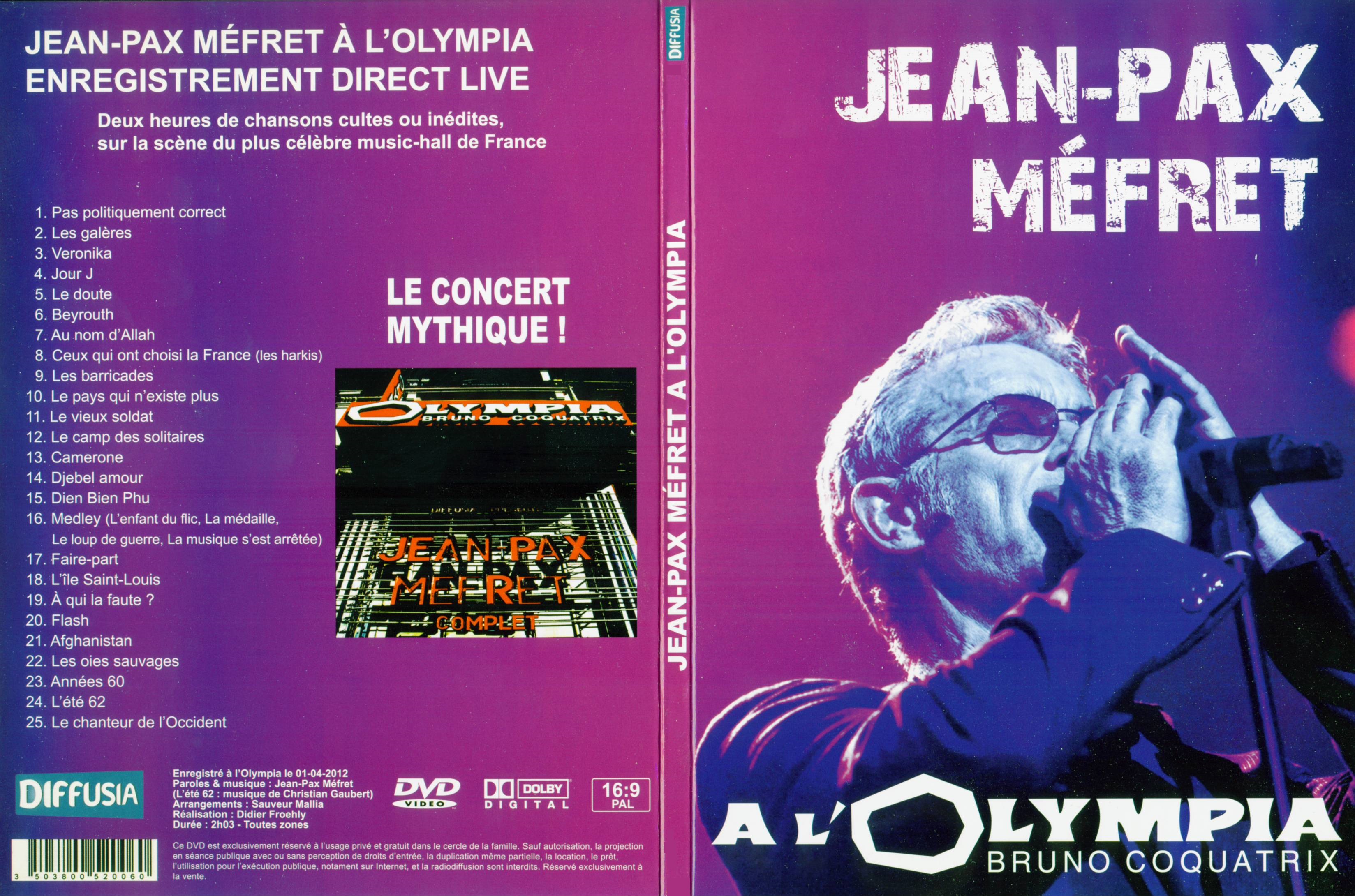 Jaquette DVD Jean-Pax Mfret - A l