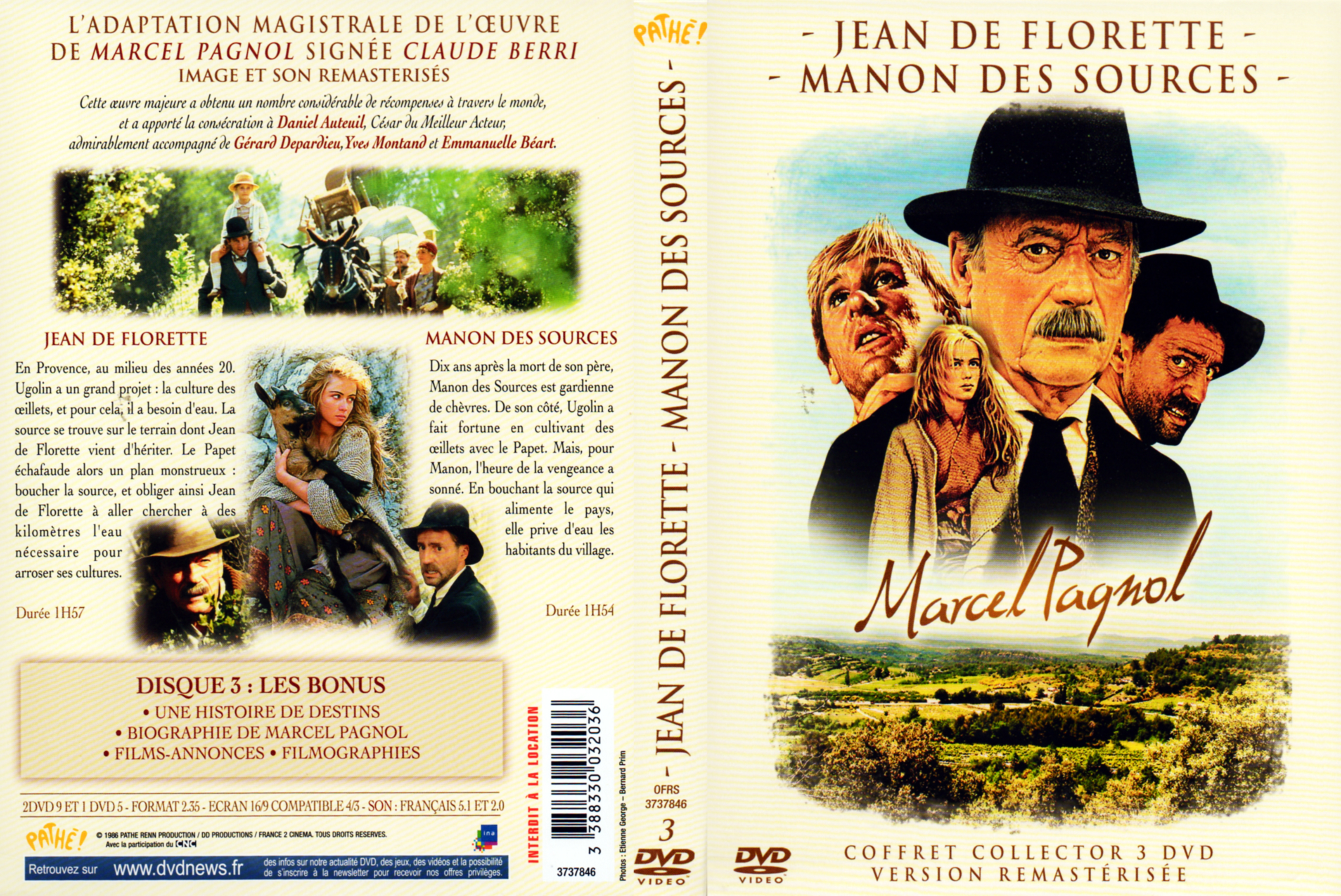 Jaquette DVD Jean de Florette + Manon des sources