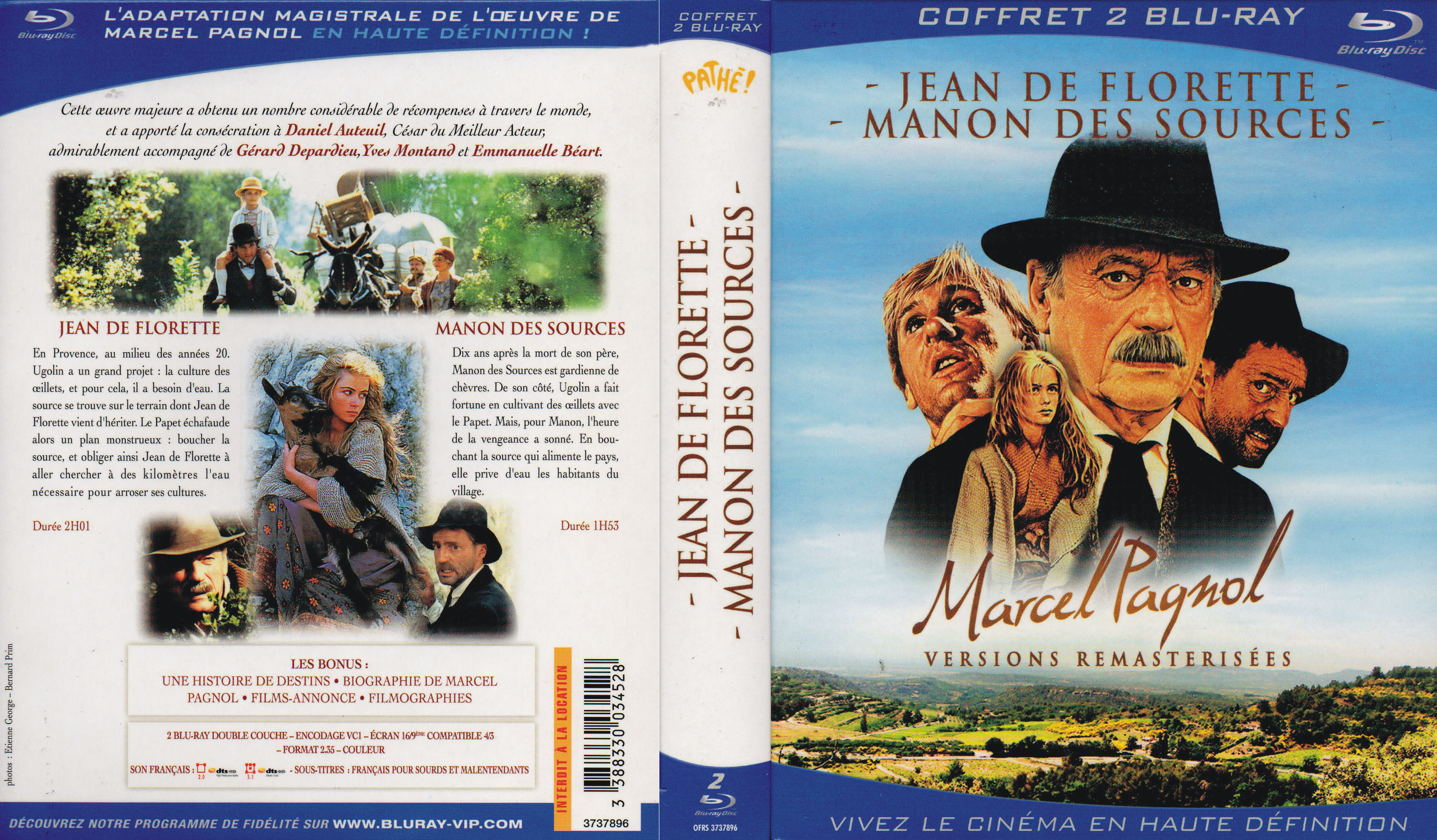 Jaquette DVD Jean de Florette - Manon des sources COFFRET (BLU-RAY)