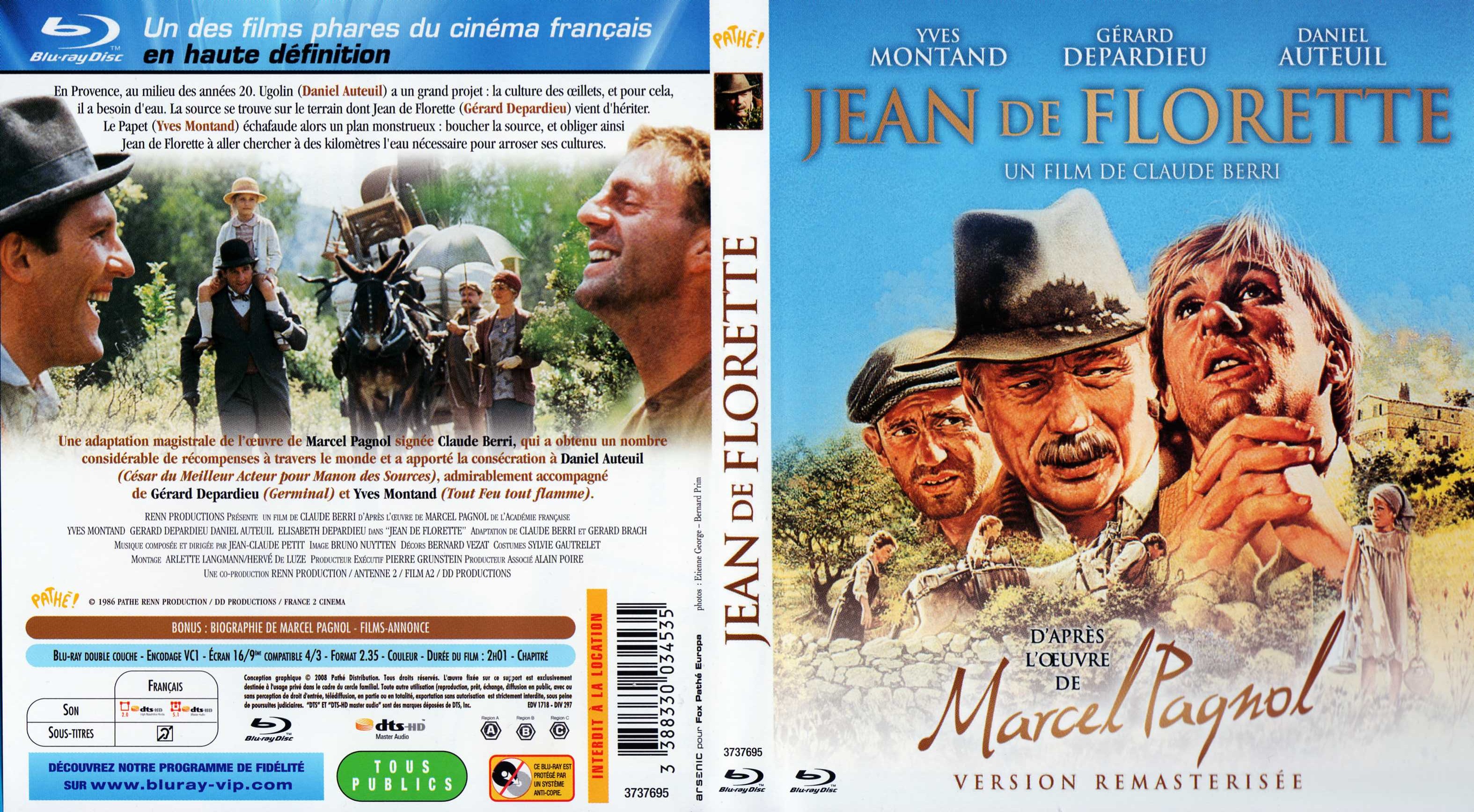 Jaquette DVD Jean de florette (BLU-RAY)