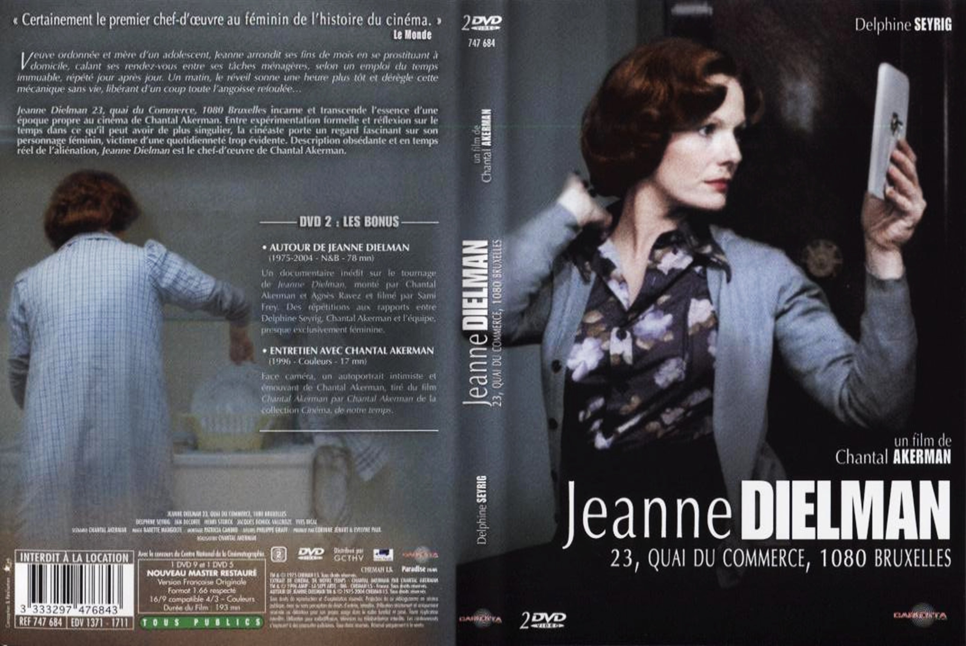 Jaquette DVD Jeanne Dielman 23 Quai du Commerce 1080 Bruxelles