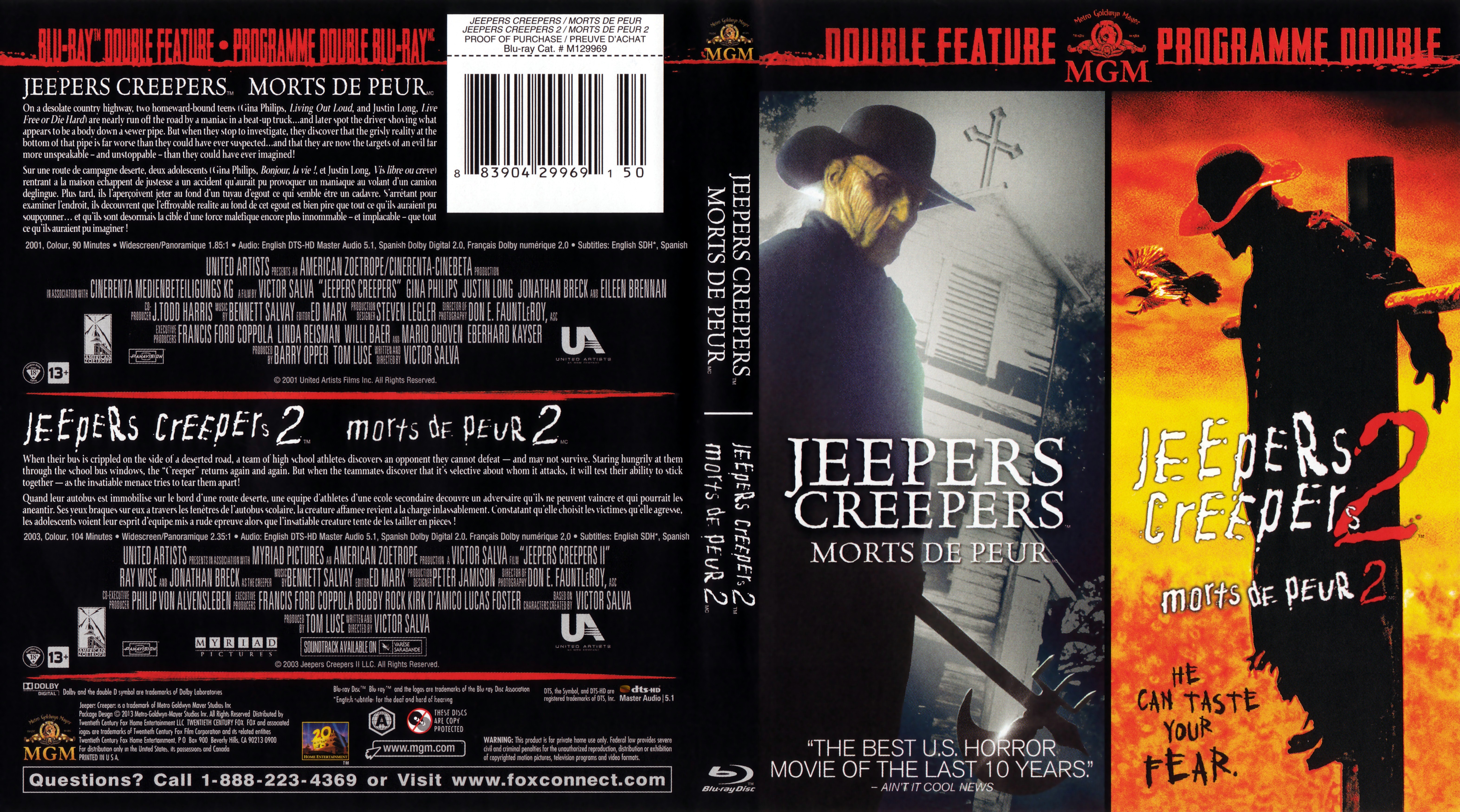 Jaquette DVD Jeepers Creepers - Mort de peur 1 + 2 (Canadienne) (BLU-RAY)