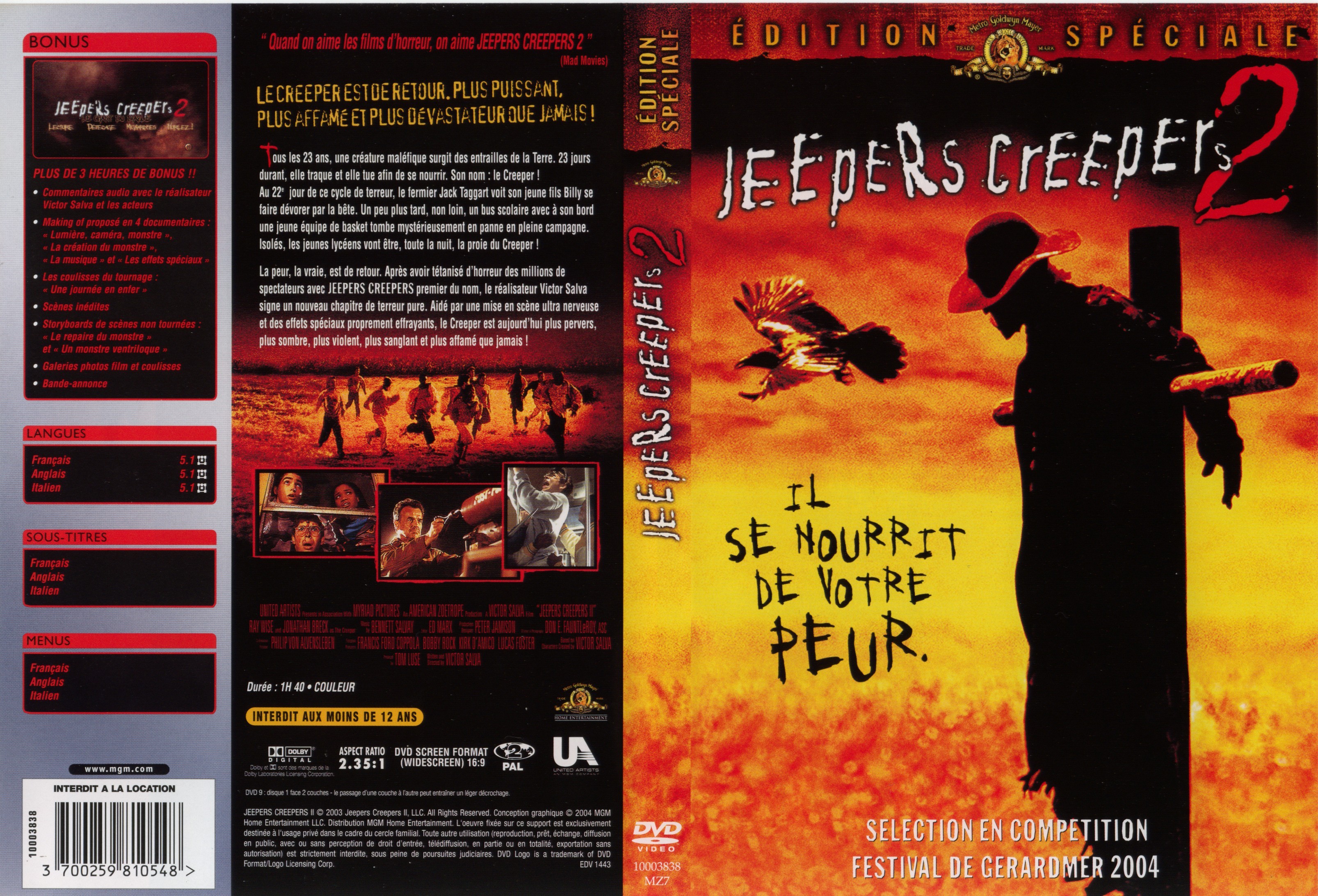 Jaquette DVD Jeepers creepers 2 v2