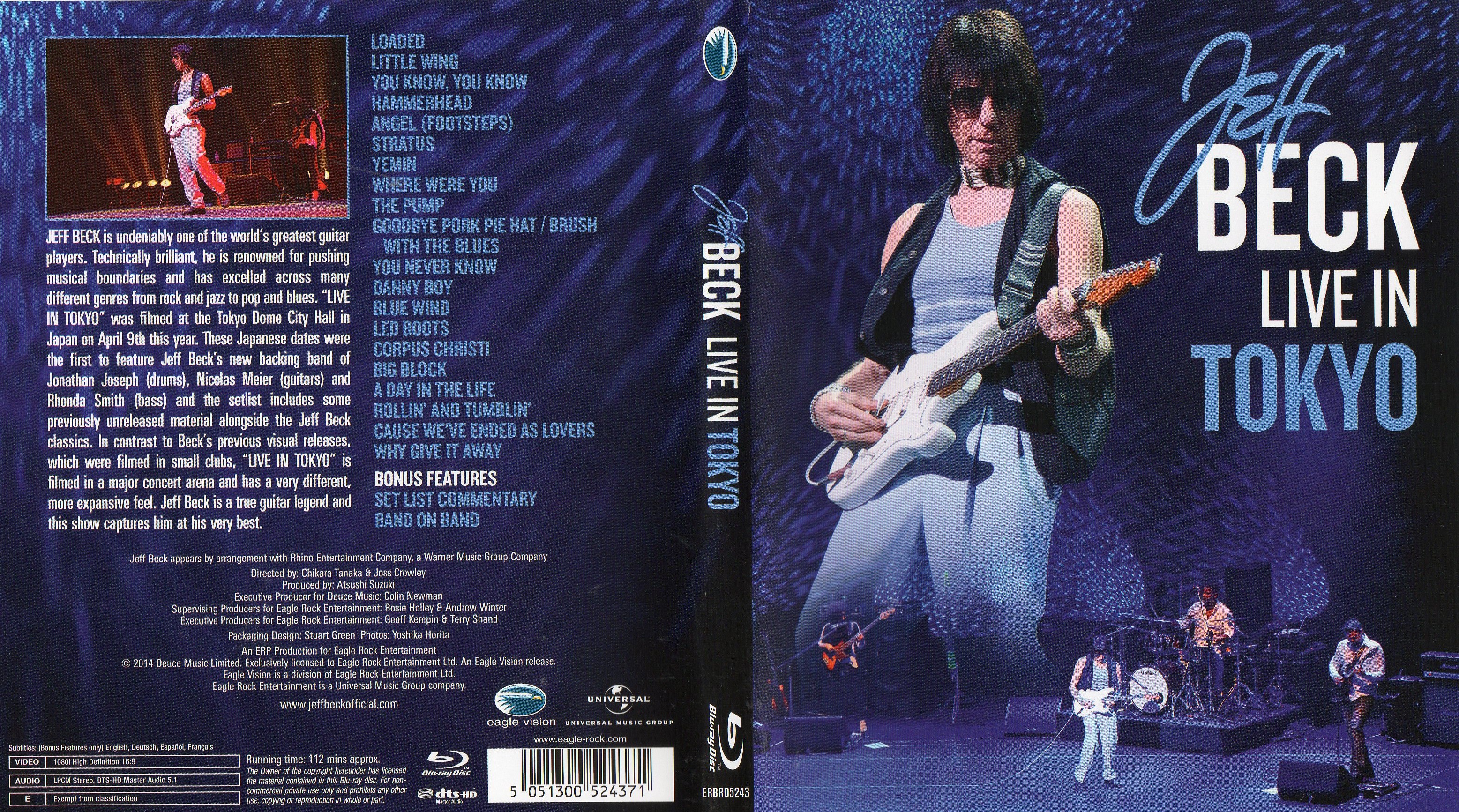Jaquette DVD Jeff Beck Live in Tokyo (BLU-RAY)