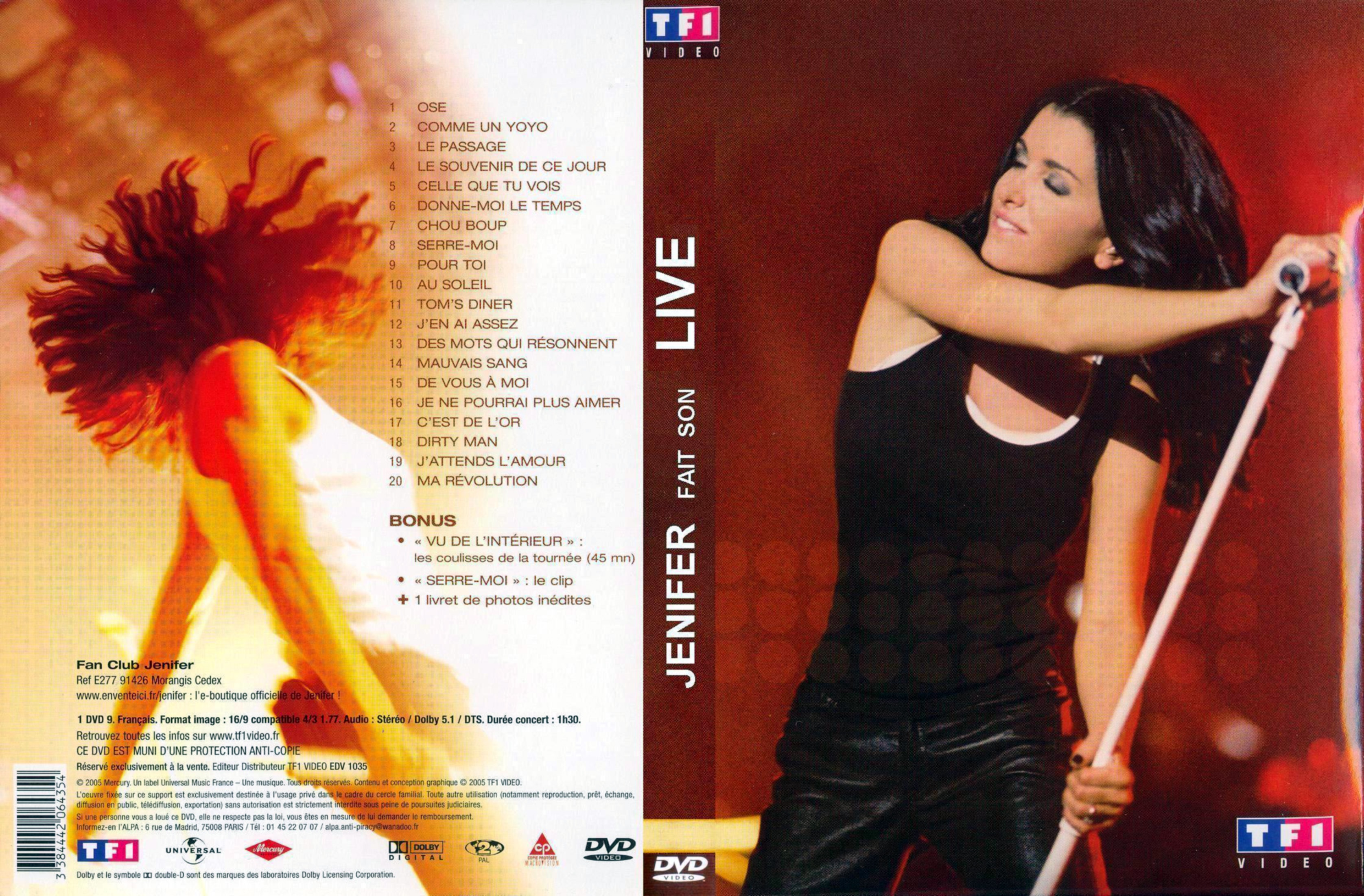 Jaquette DVD Jenifer fait son live