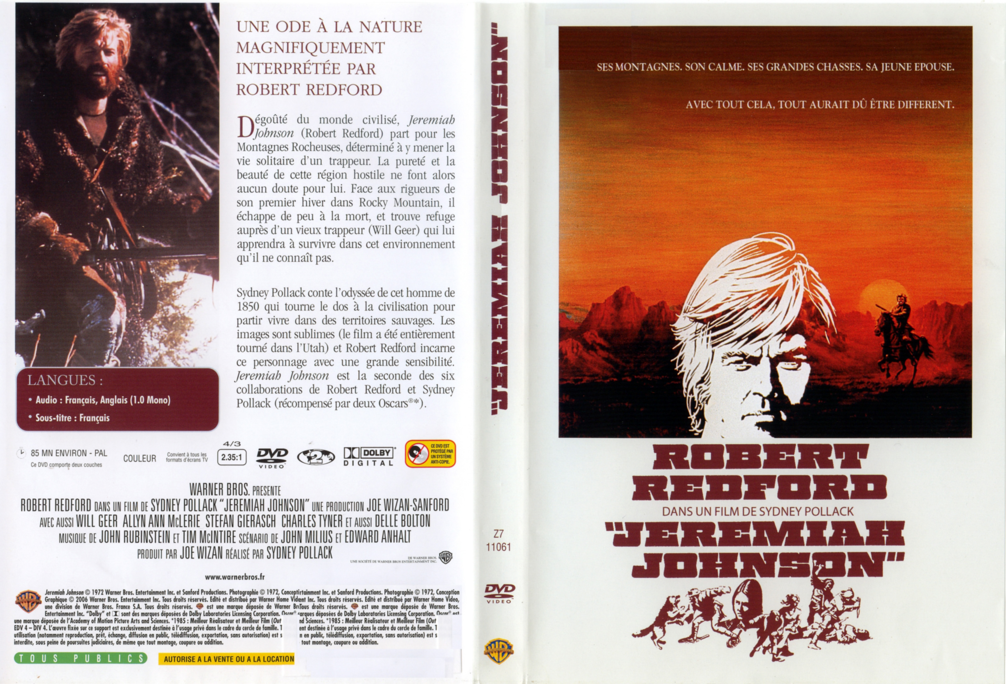 Jaquette DVD Jeremiah Johnson