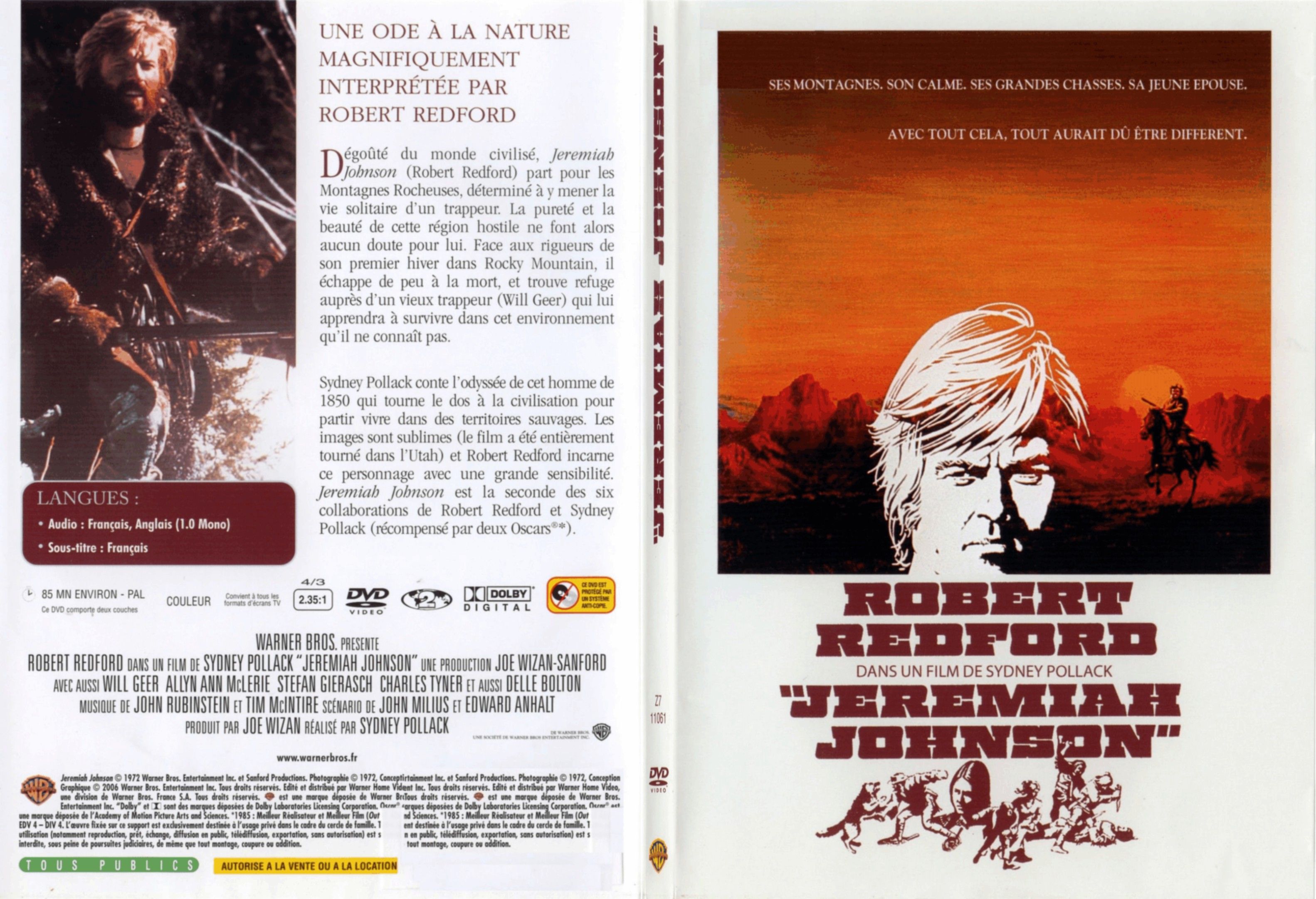 Jaquette DVD Jeremiah Johnson - SLIM