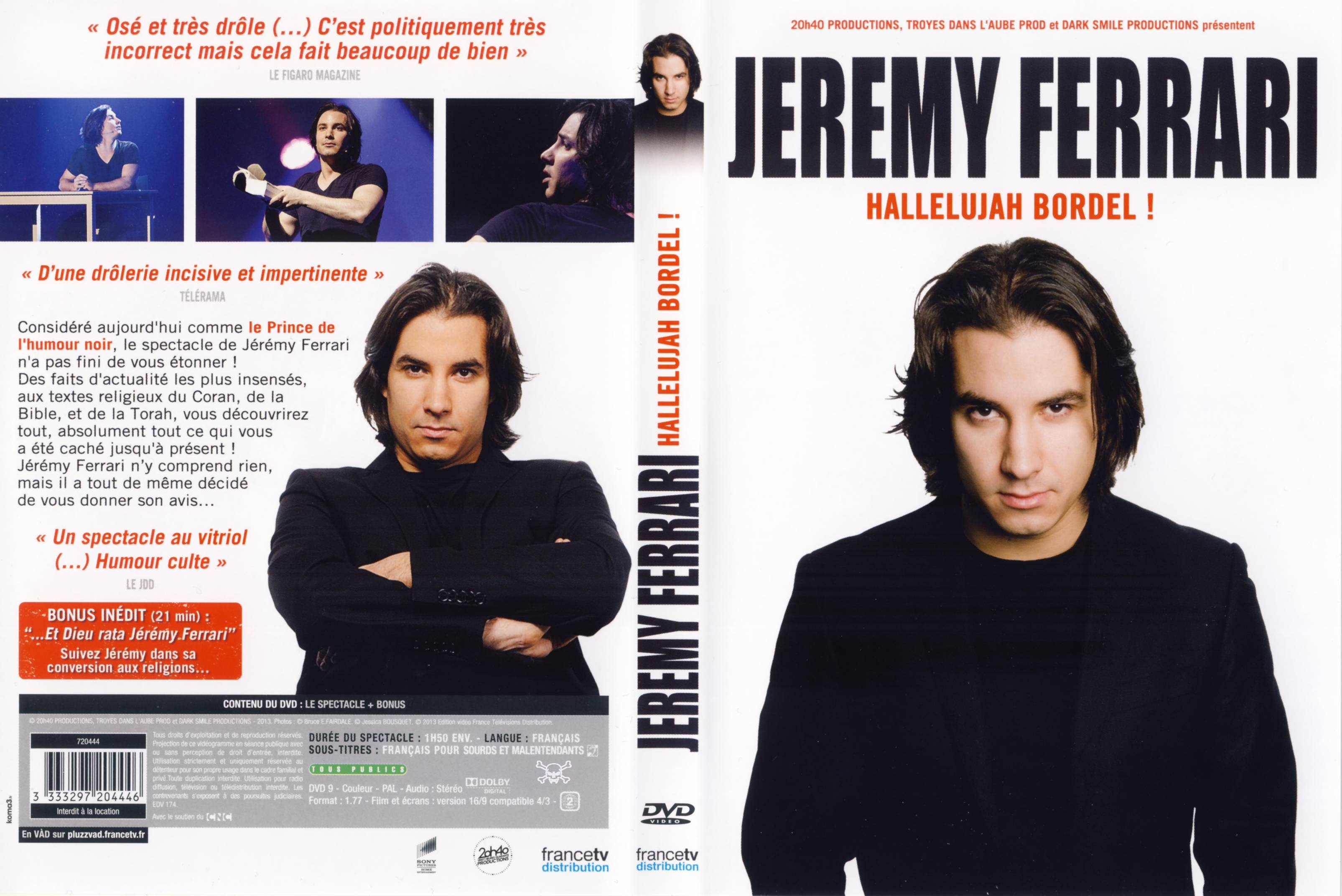 Jaquette DVD Jeremy Ferrari Hallelujah Bordel