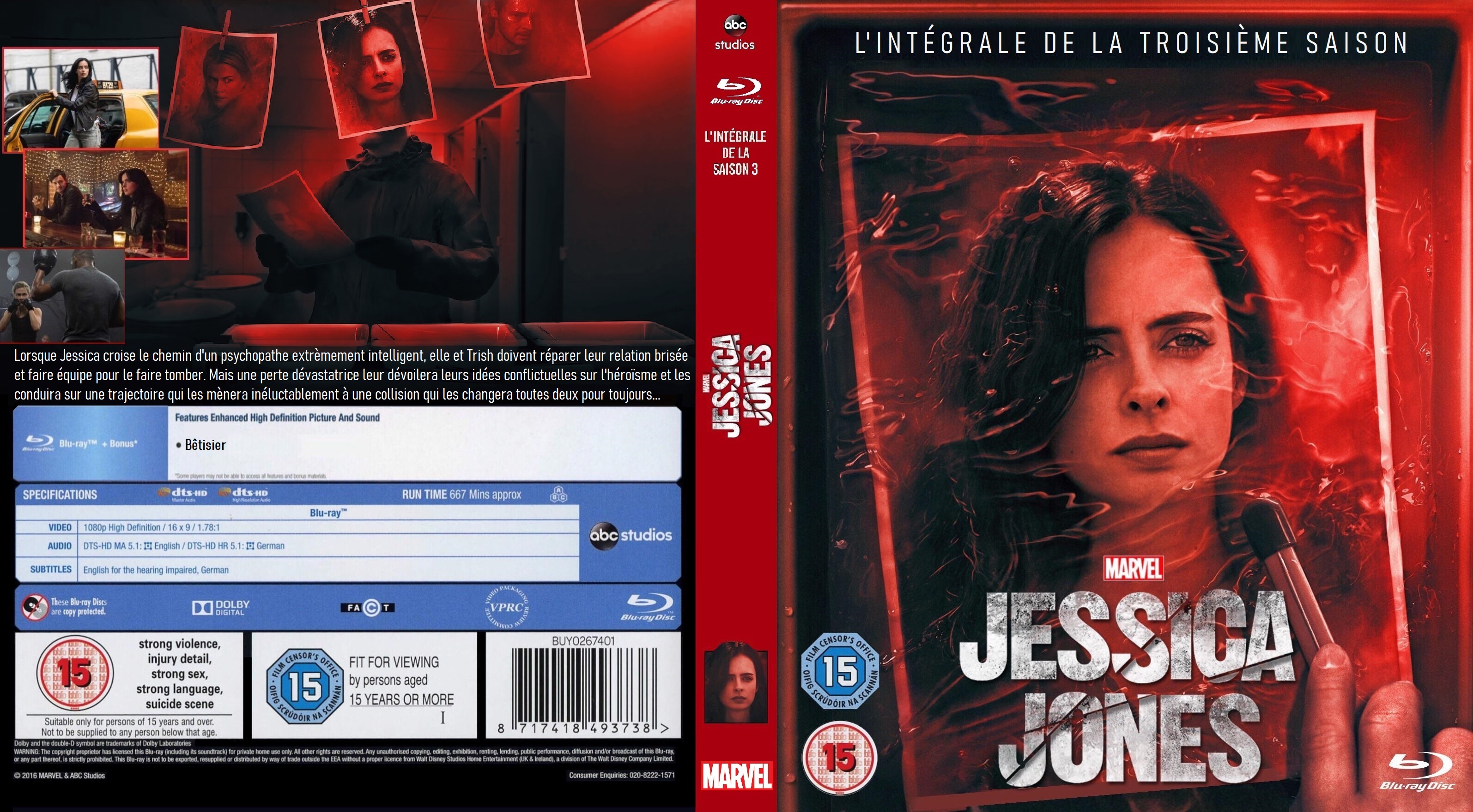 Jaquette DVD Jessica Jones saison 3 Blu-ray custom v2