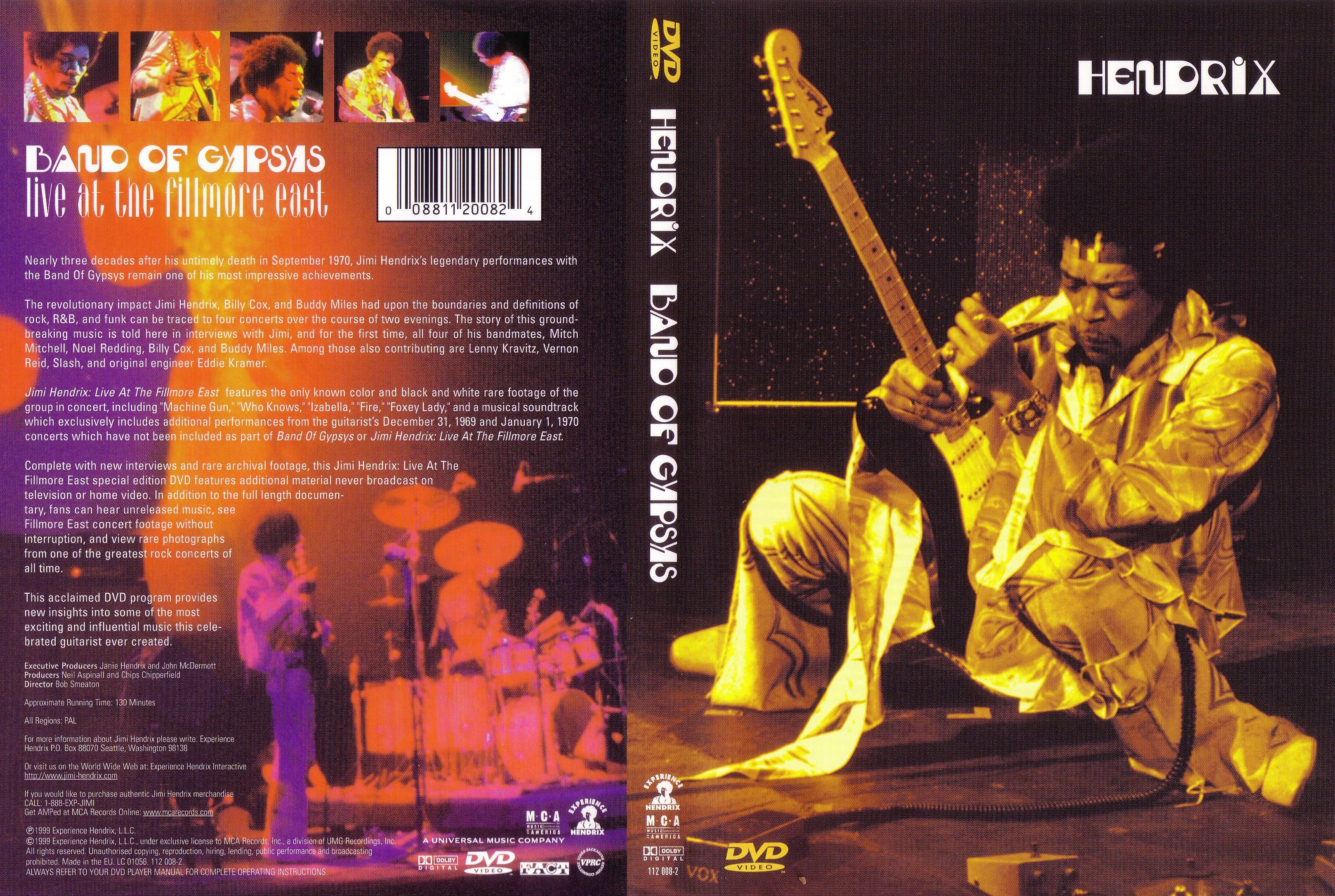 Jaquette DVD Jimi Hendrix Band of Gypsys