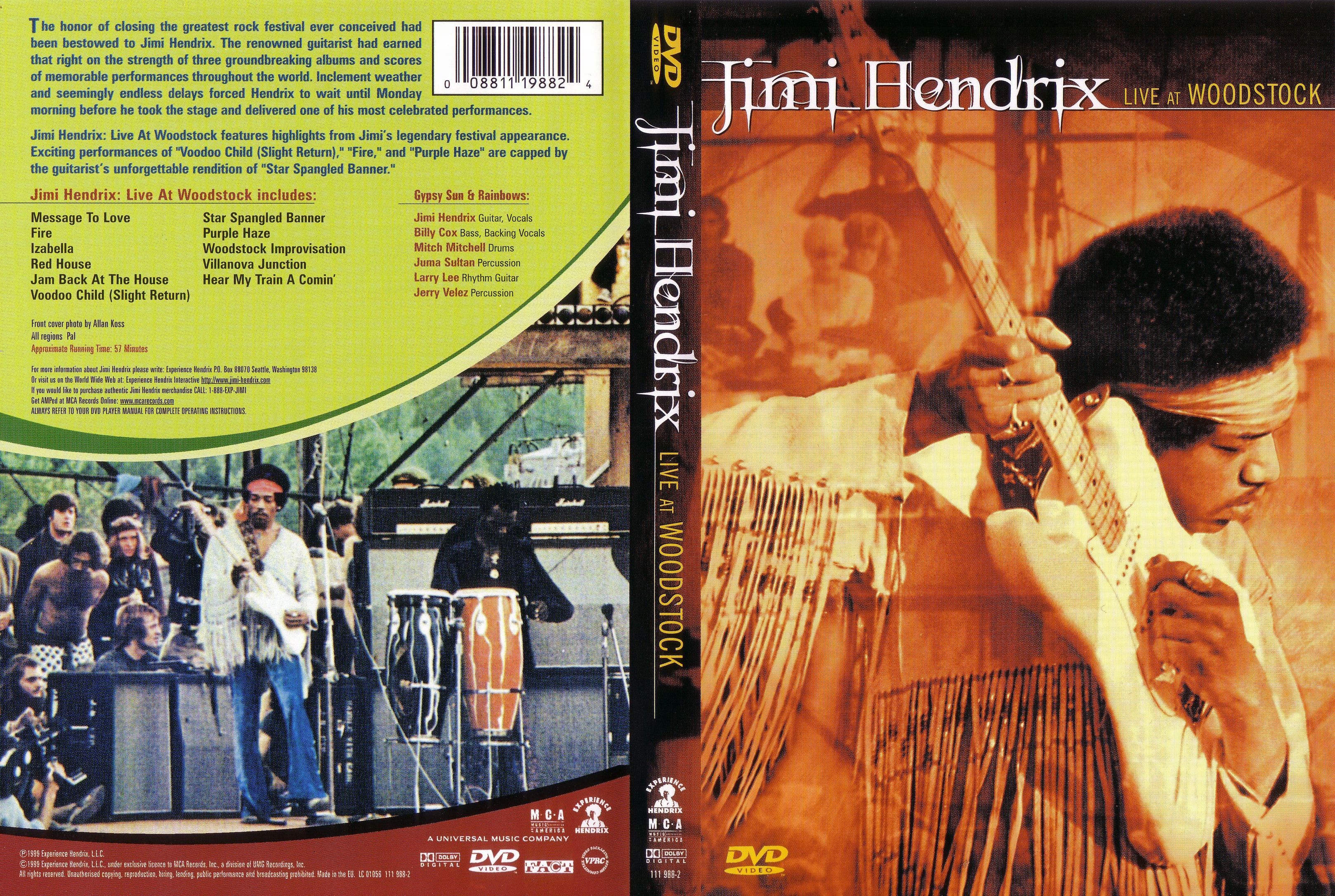 Jaquette DVD Jimi Hendrix Live at Woodstock