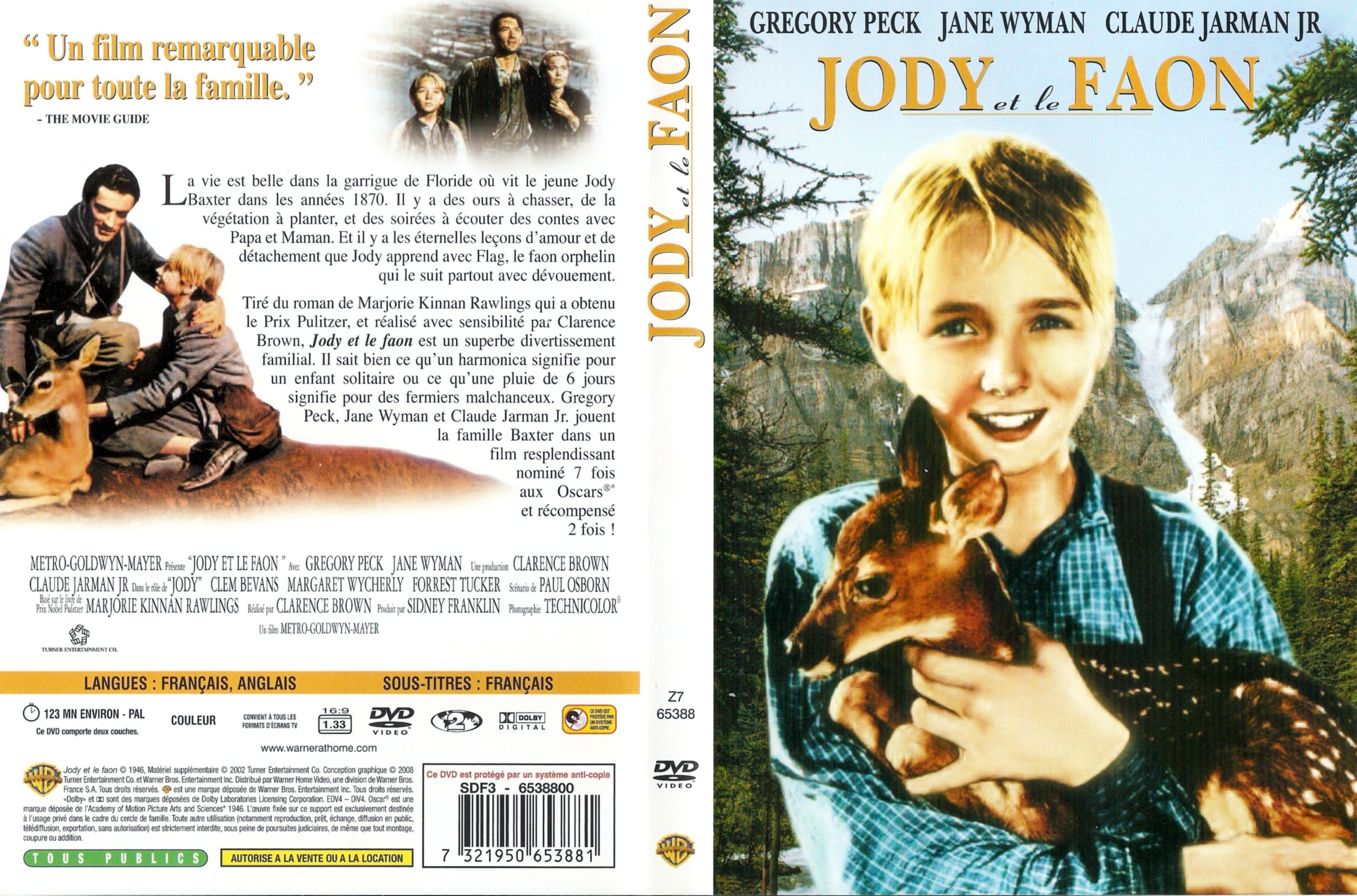 Jaquette DVD Jody et le faon