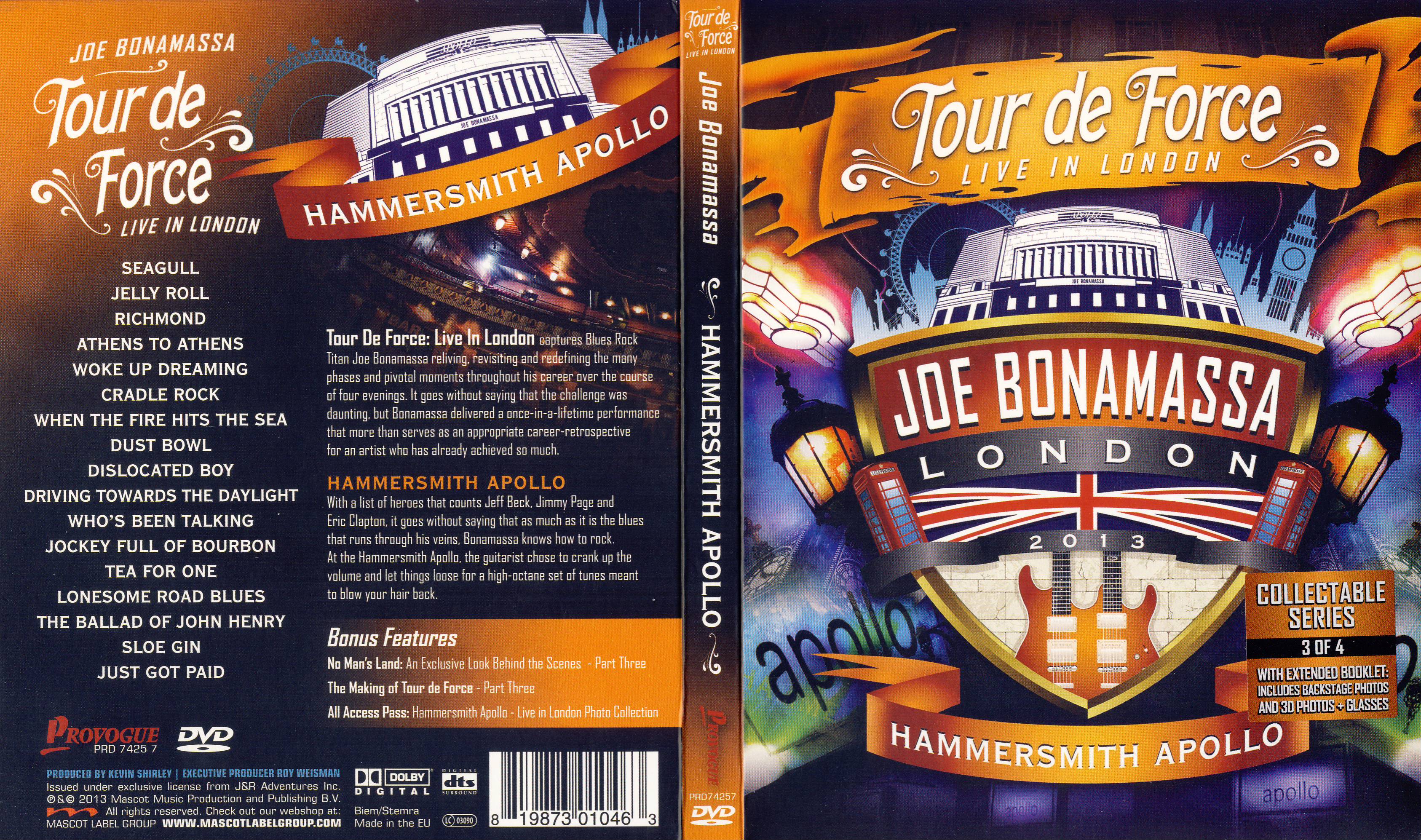 Jaquette DVD Joe Bonamassa Tour de Force london 2013 Hammersmith Apollo