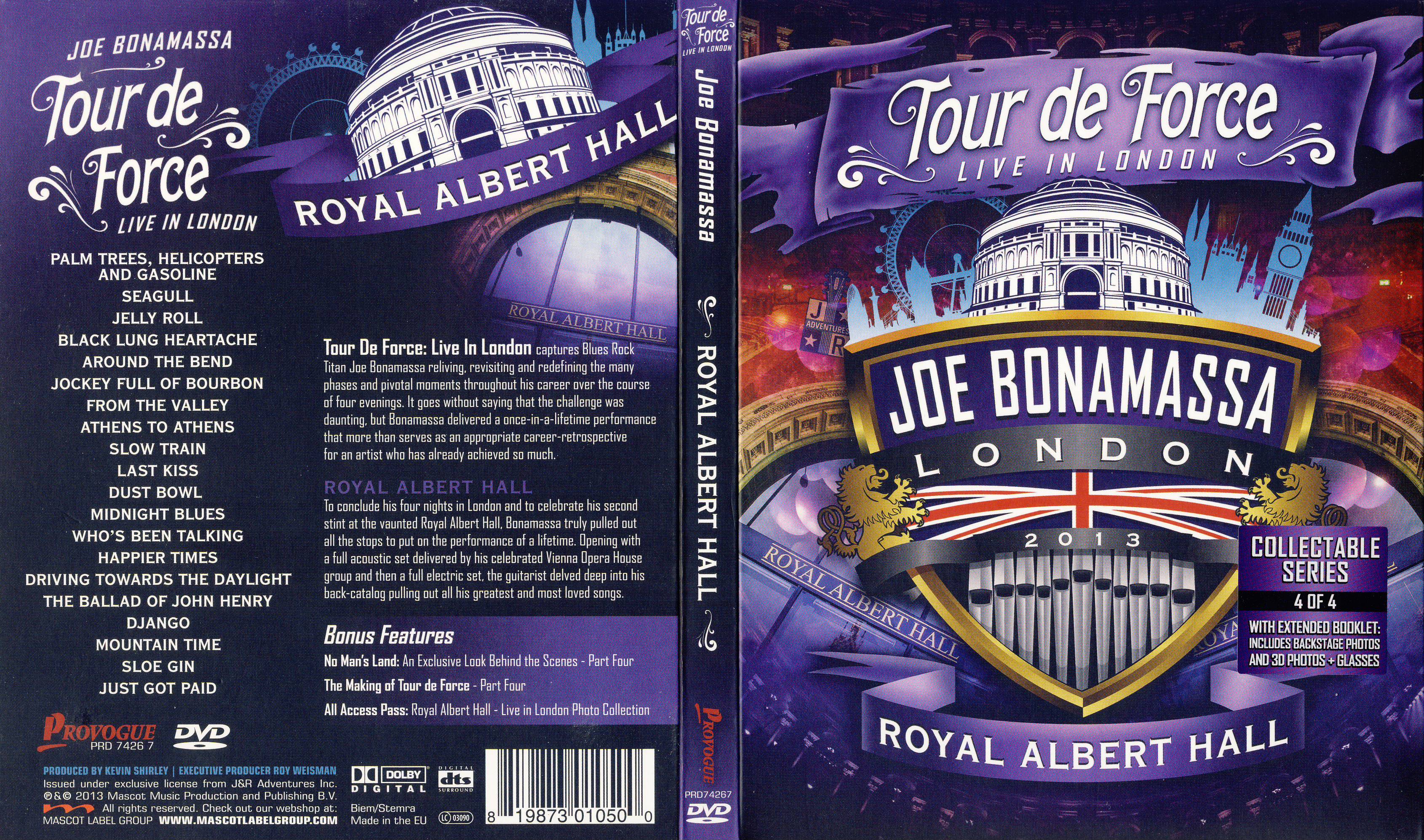 Jaquette DVD Joe Bonamassa Tour de Force london 2013 Royal Albert Hall