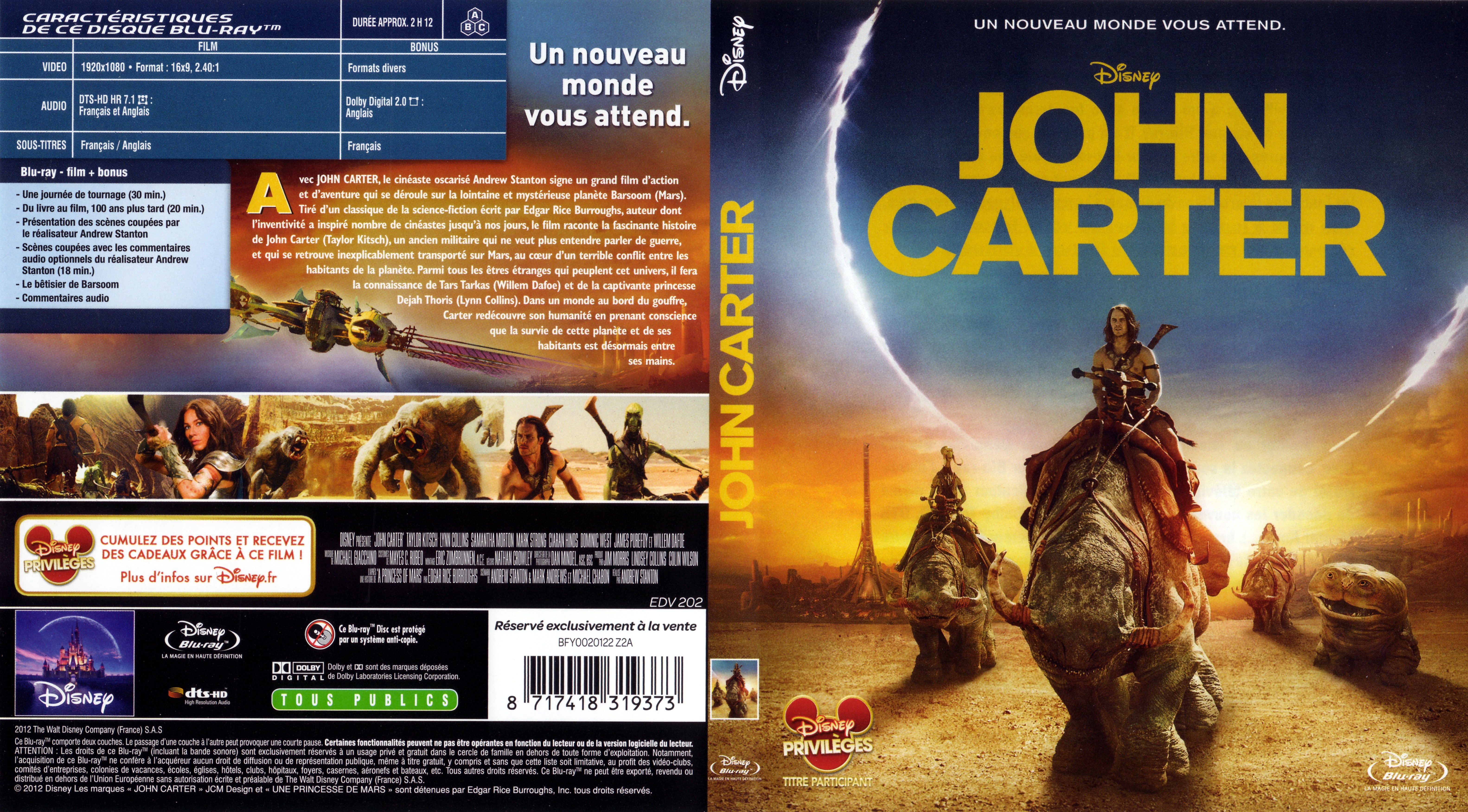 Jaquette DVD John Carter (BLU-RAY)