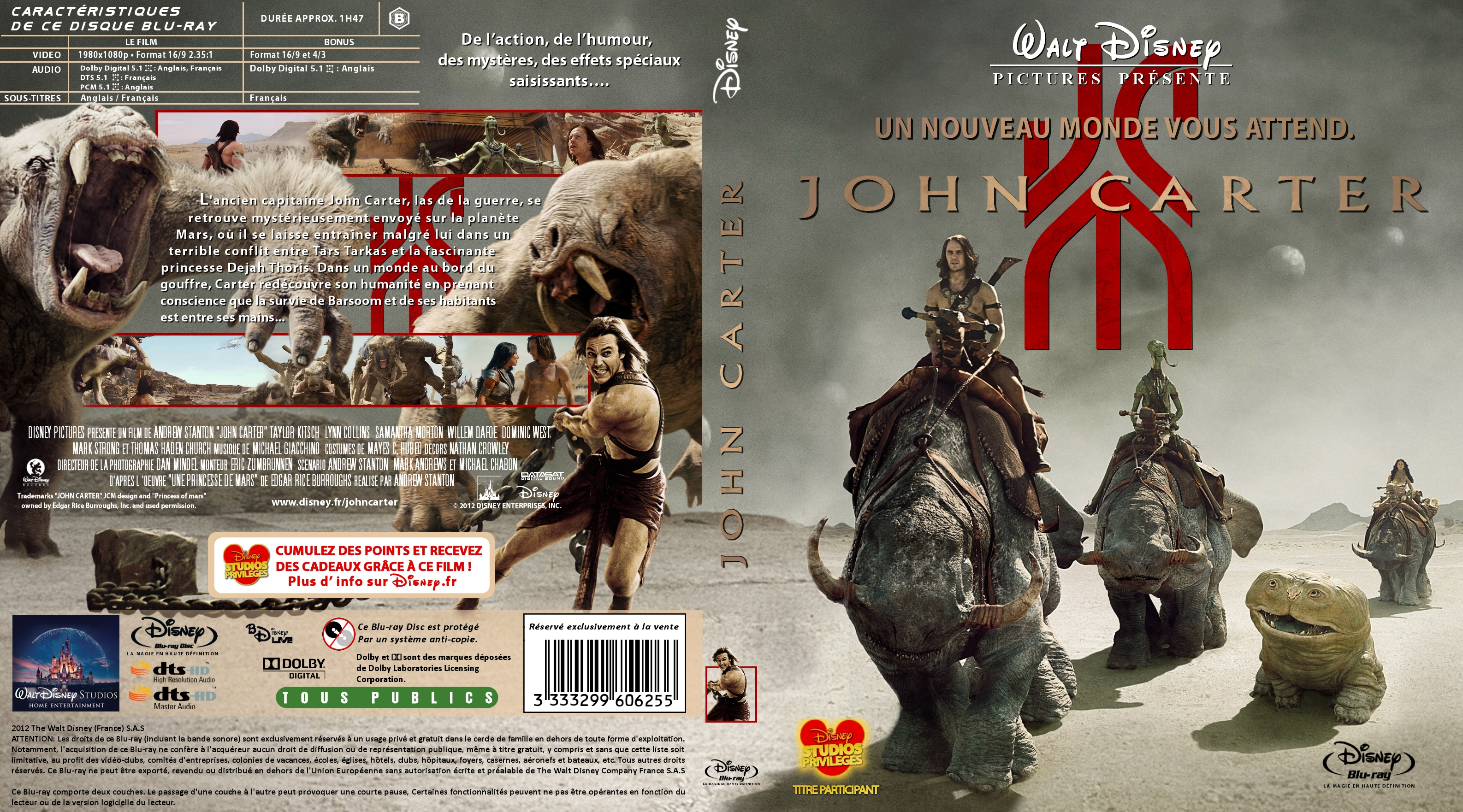 Jaquette DVD John Carter custom (BLU-RAY)