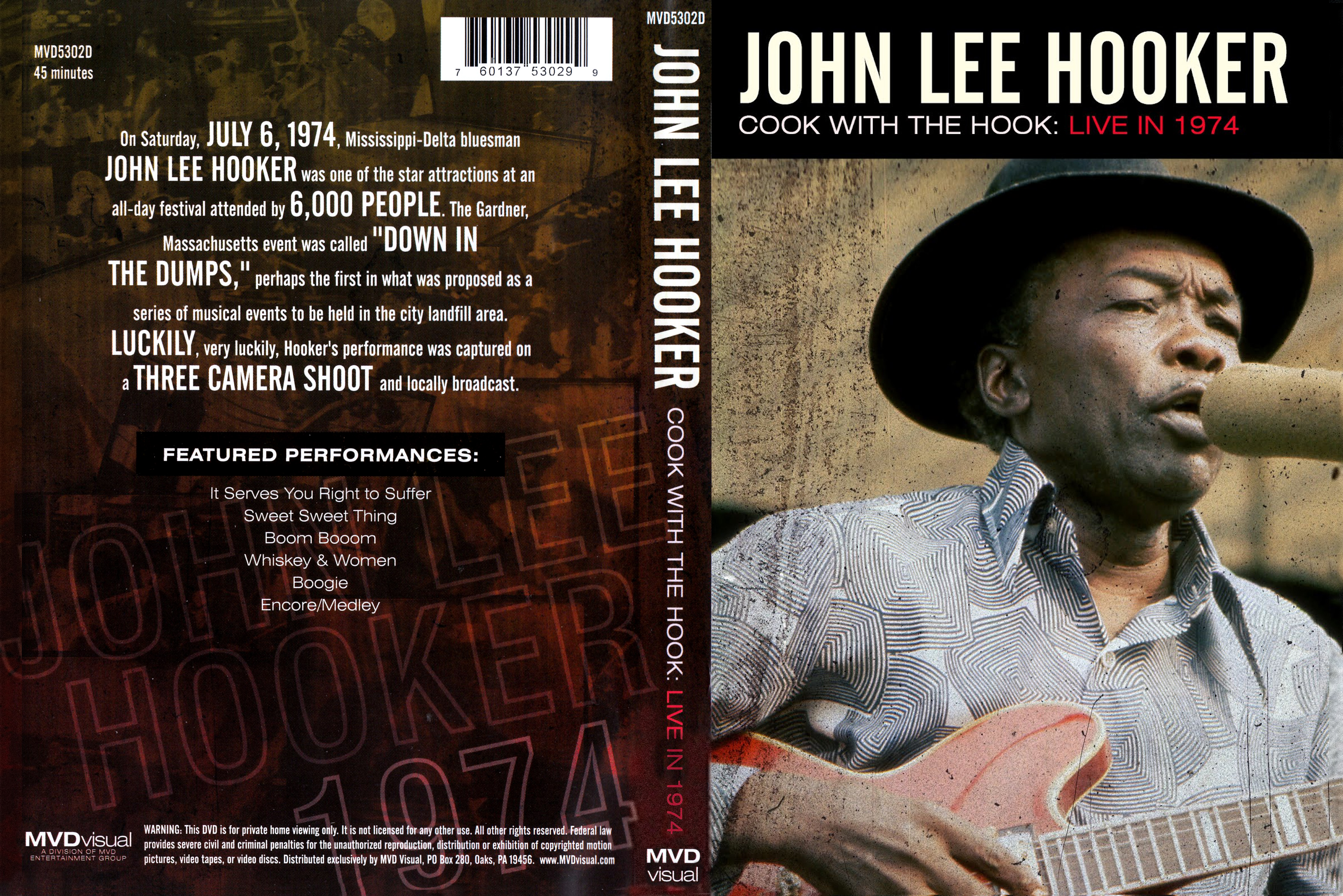 Jaquette DVD John Lee Hooker - Cook with the hook live 1974