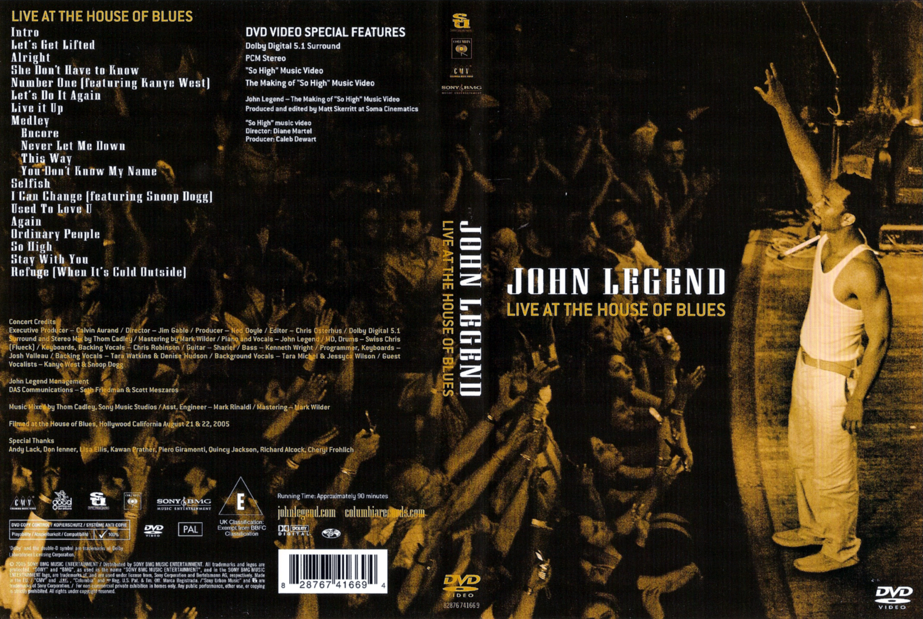 Jaquette DVD John Legend - Live at the House of Blues