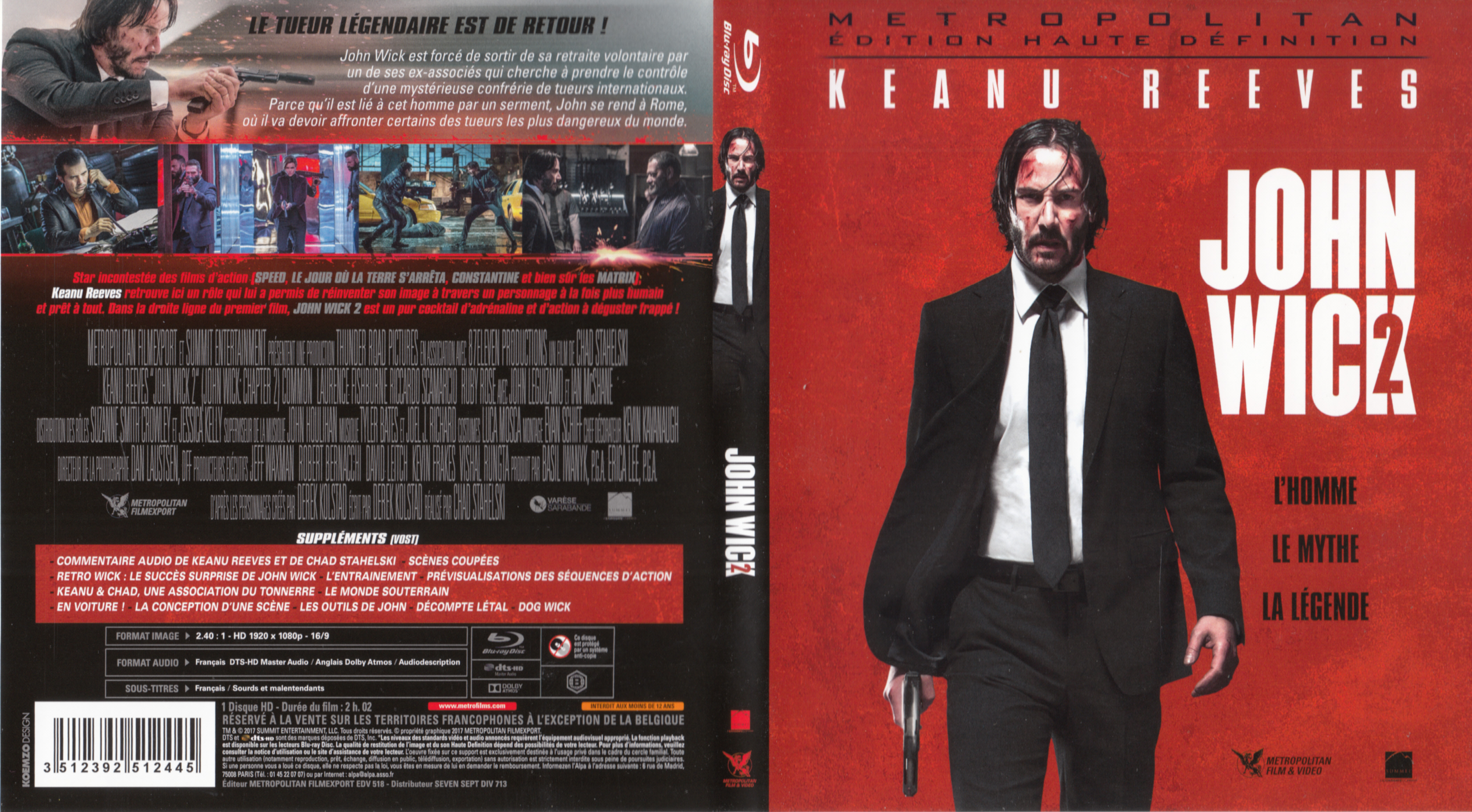 Jaquette DVD John Wick 2 (BLU-RAY)