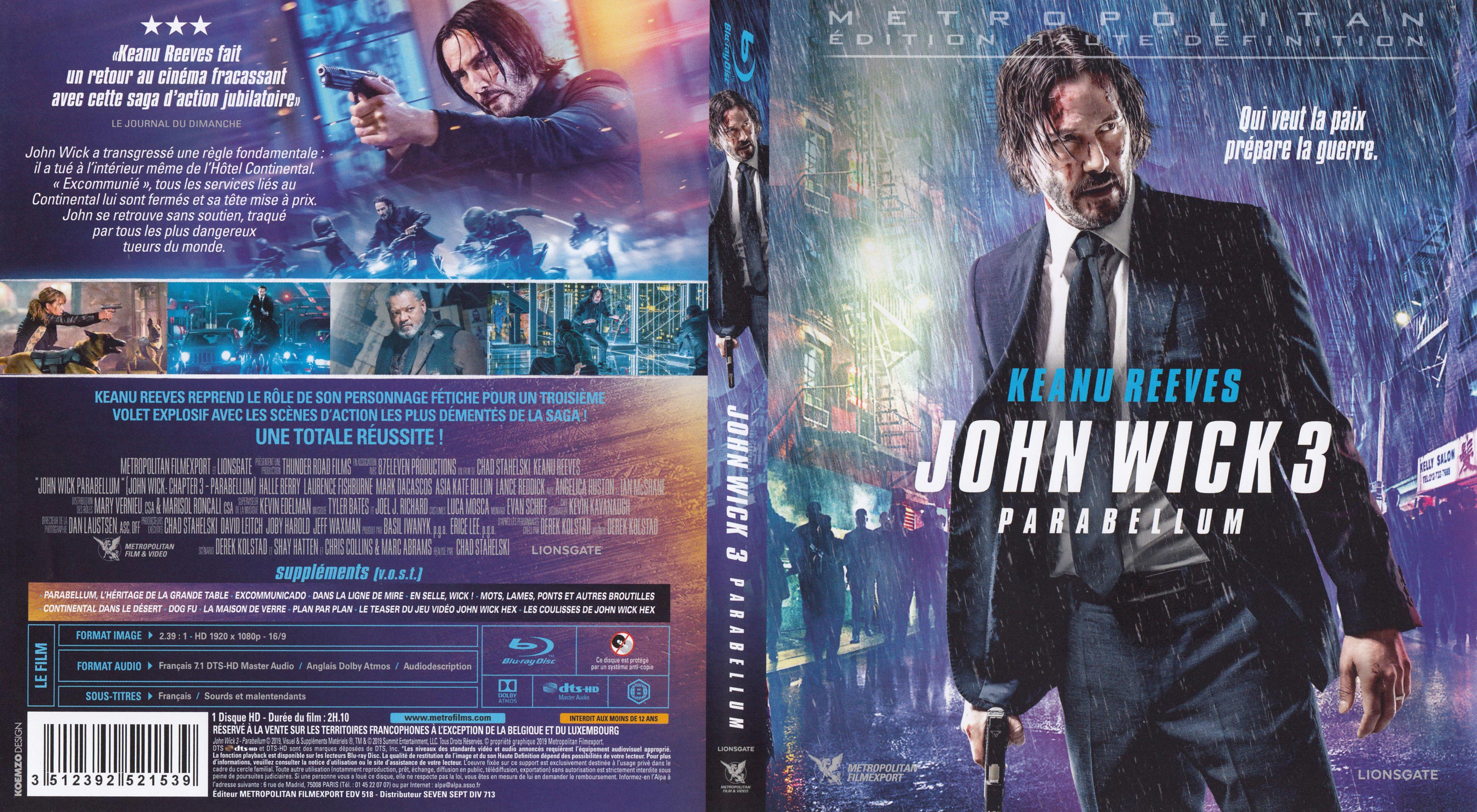 Jaquette DVD John Wick 3 Parabellum (BLU-RAY)