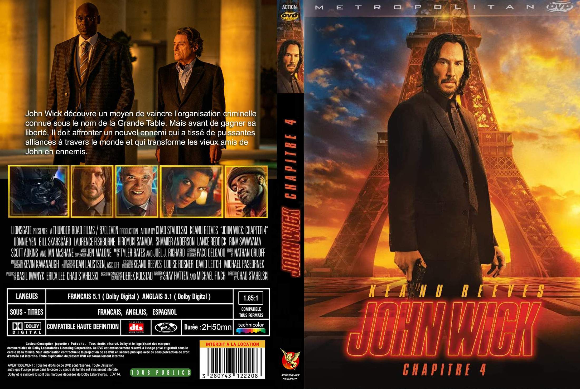 Jaquette DVD John Wick 4 custom