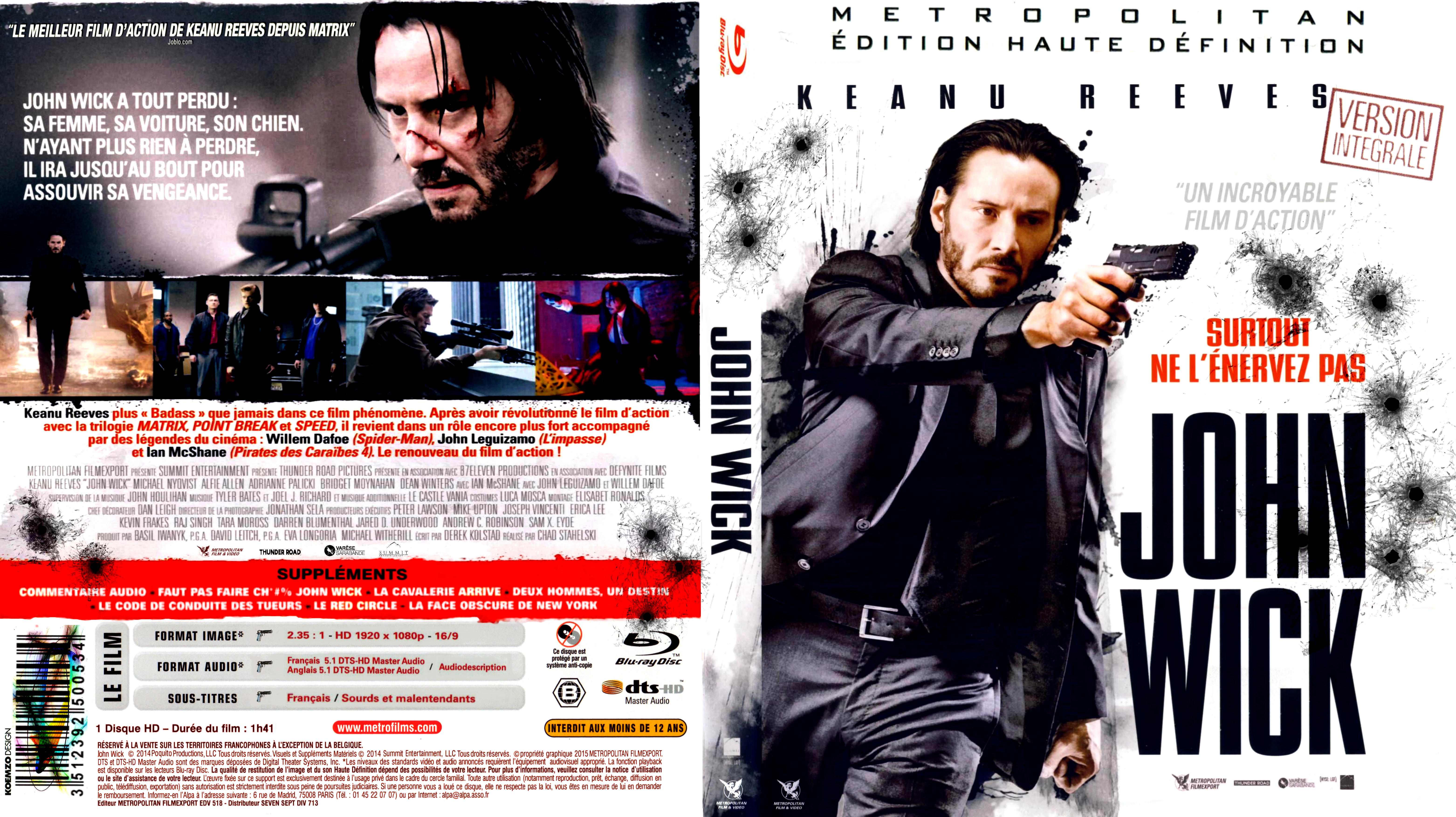 Jaquette DVD John Wick custom (BLU-RAY)