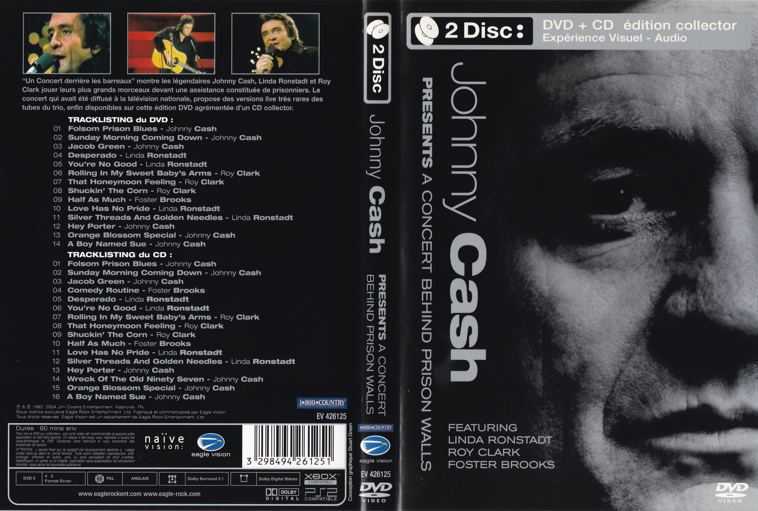Jaquette DVD Johnny Cash Concert Behind The Walls 