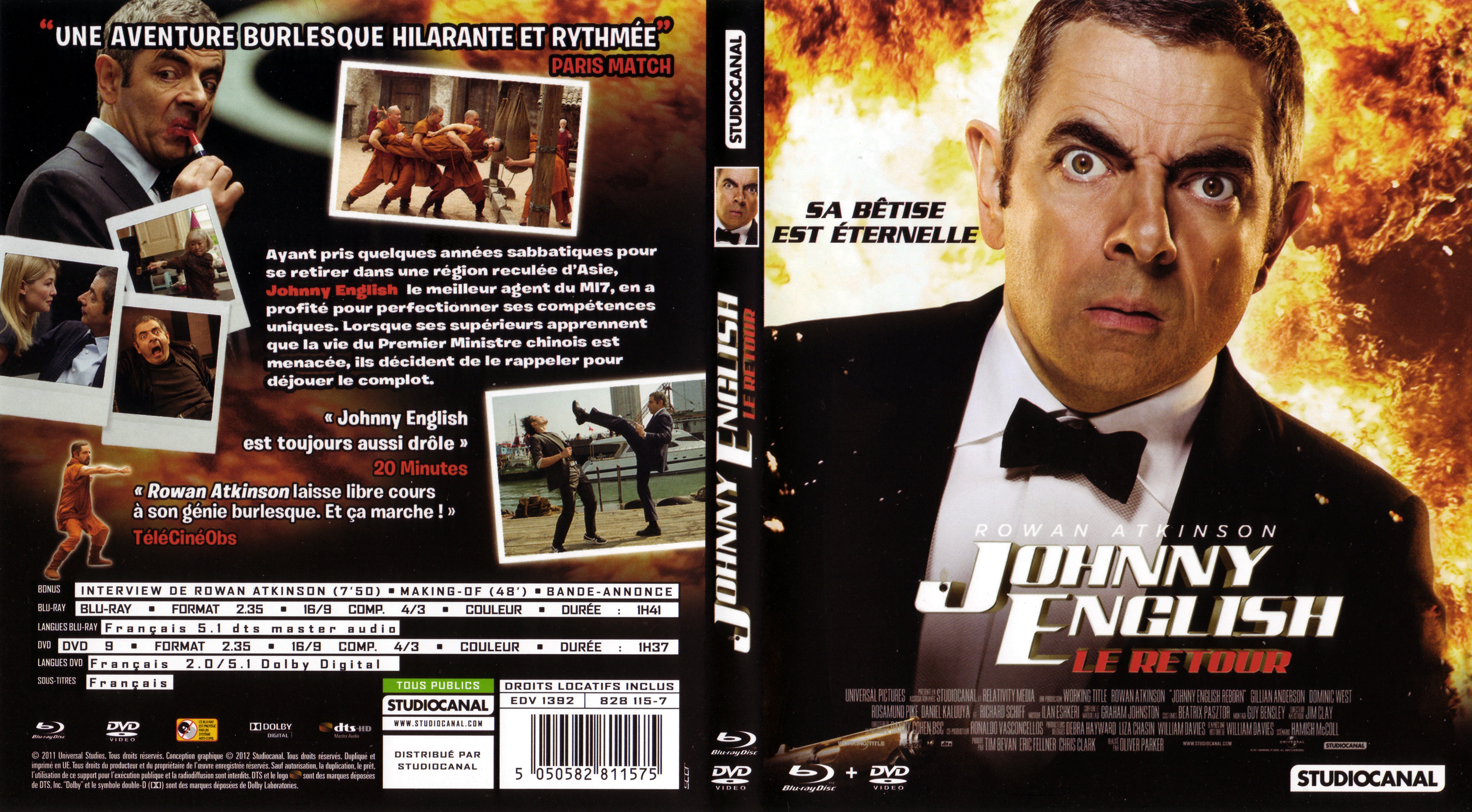 Jaquette DVD Johnny English le retour (BLU-RAY)