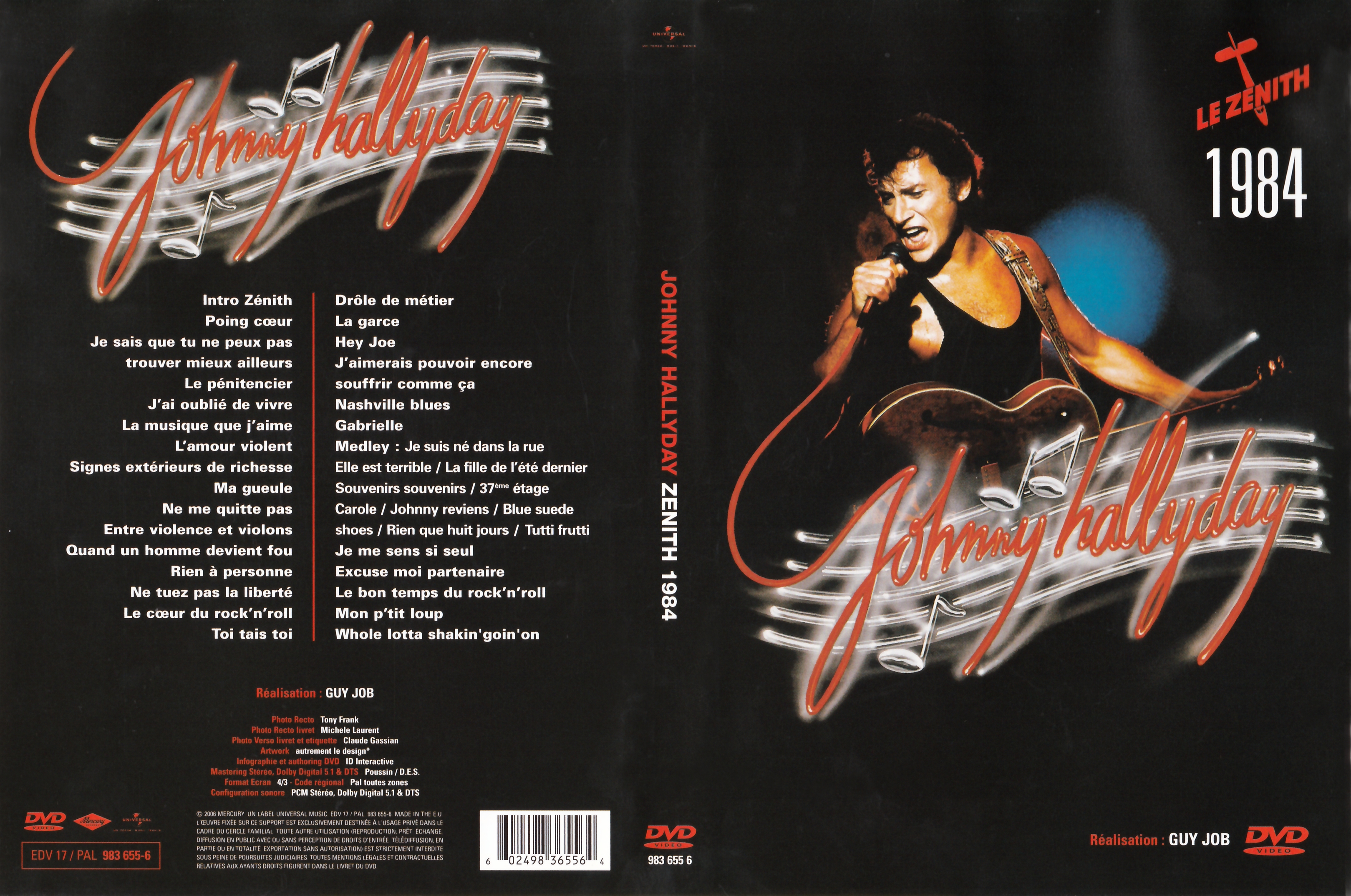 Jaquette DVD Johnny Hallyday Le Zenith (1984)