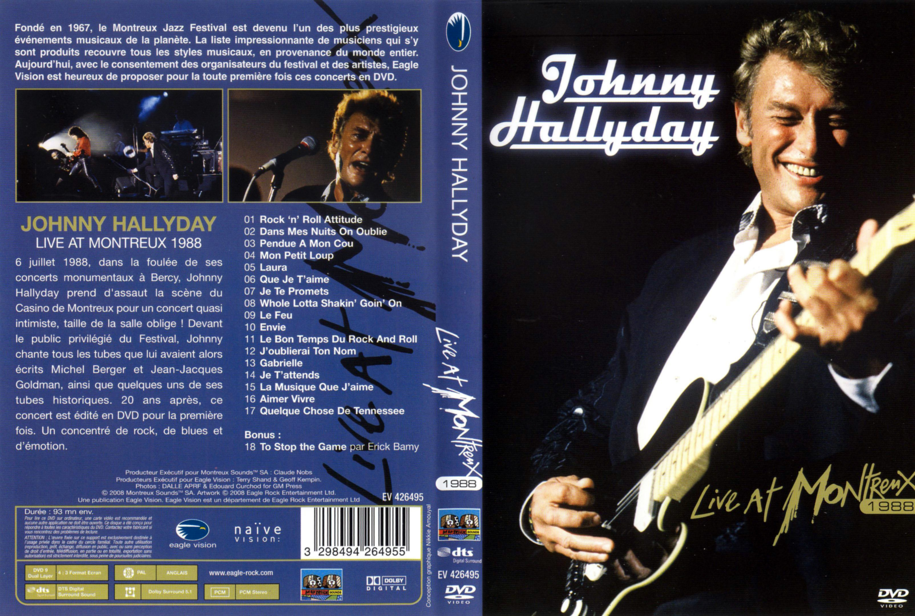 Jaquette DVD Johnny Hallyday Live at Montreux 1986