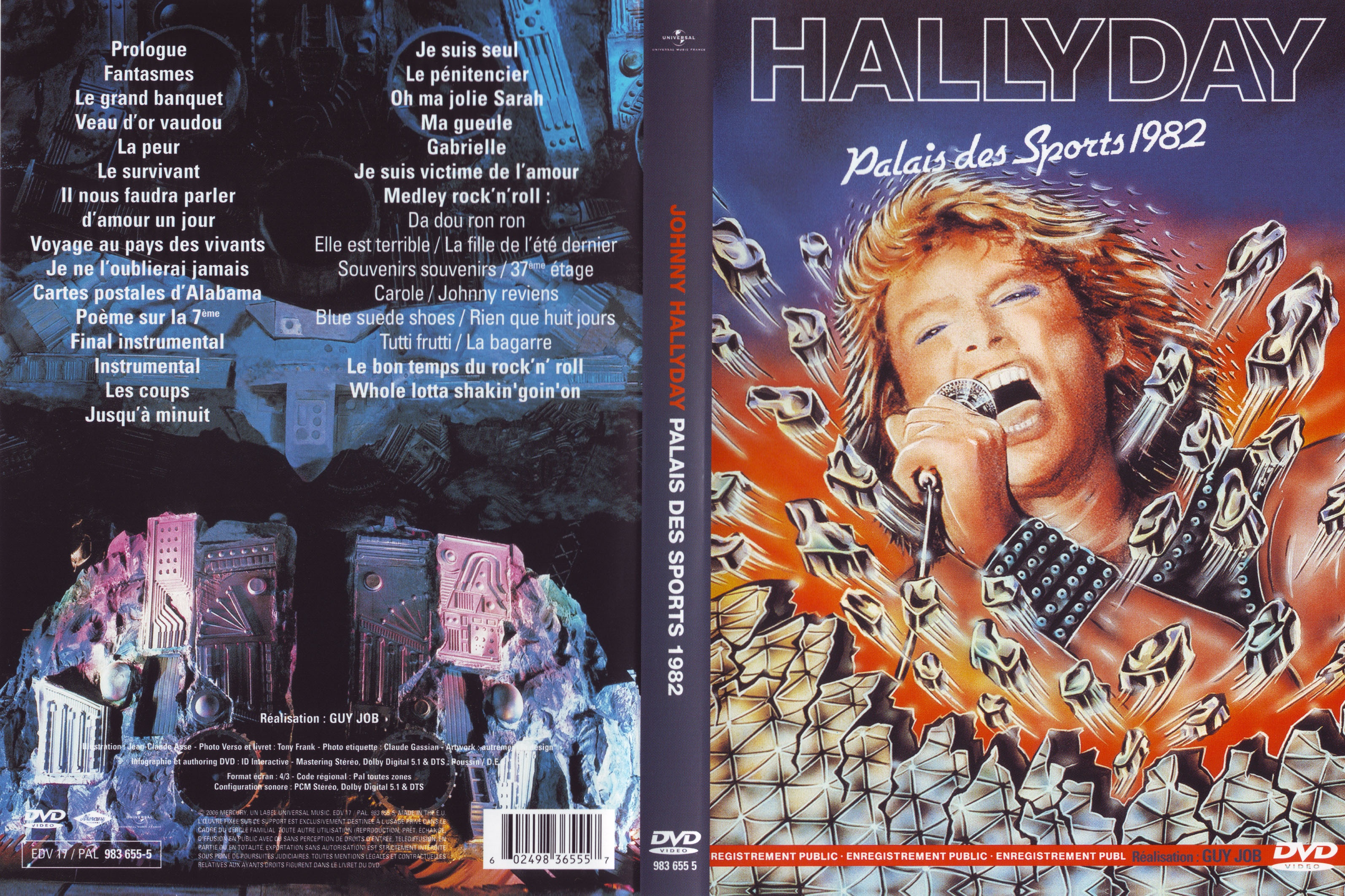 Jaquette DVD Johnny Hallyday Palais des sports 1982
