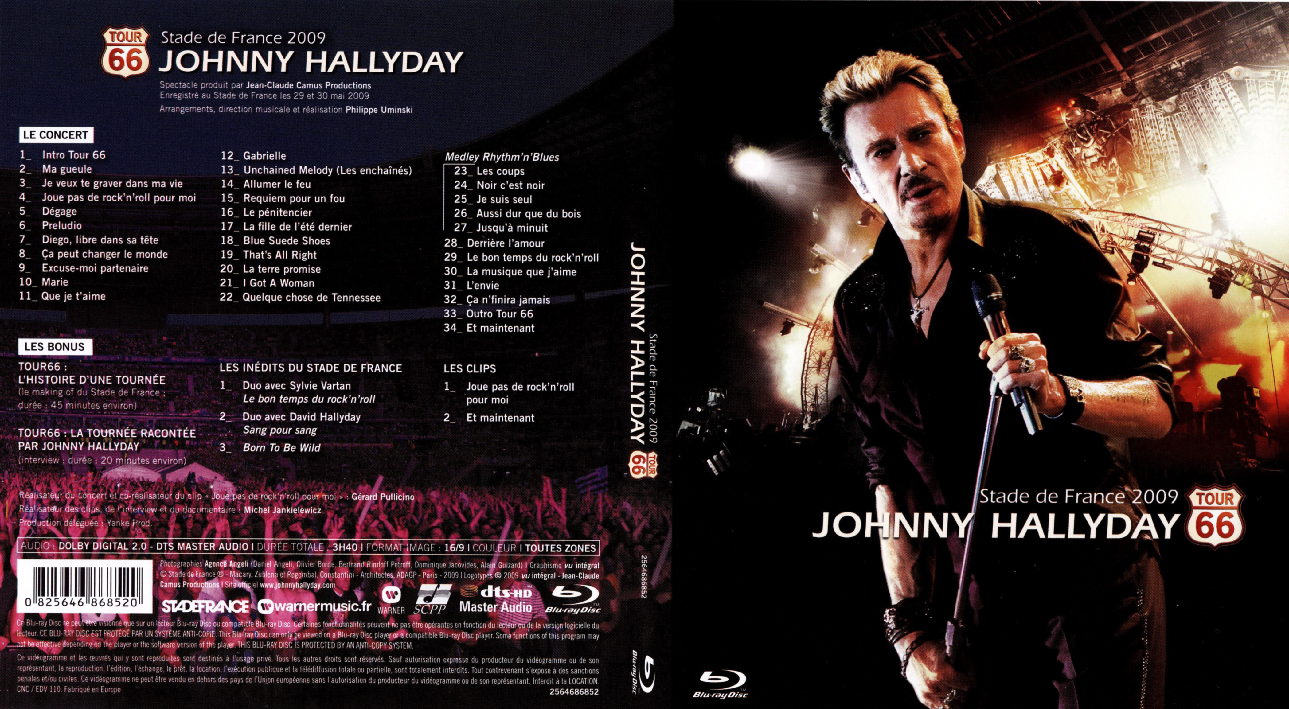 Jaquette DVD Johnny Hallyday Route 66 stade de France 2009 (BLU-RAY)