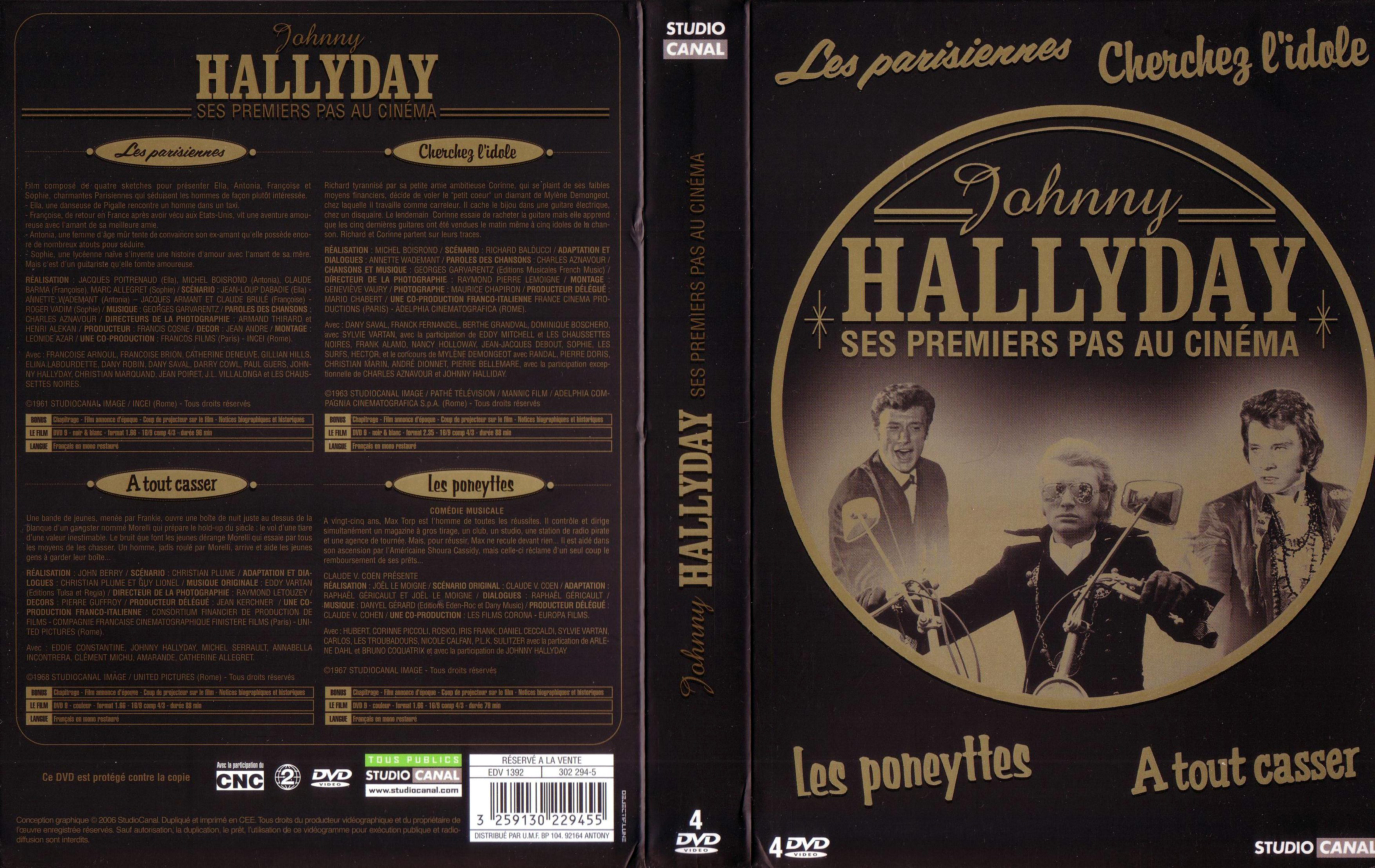 Jaquette DVD Johnny Hallyday - Ses premiers pas au cinma