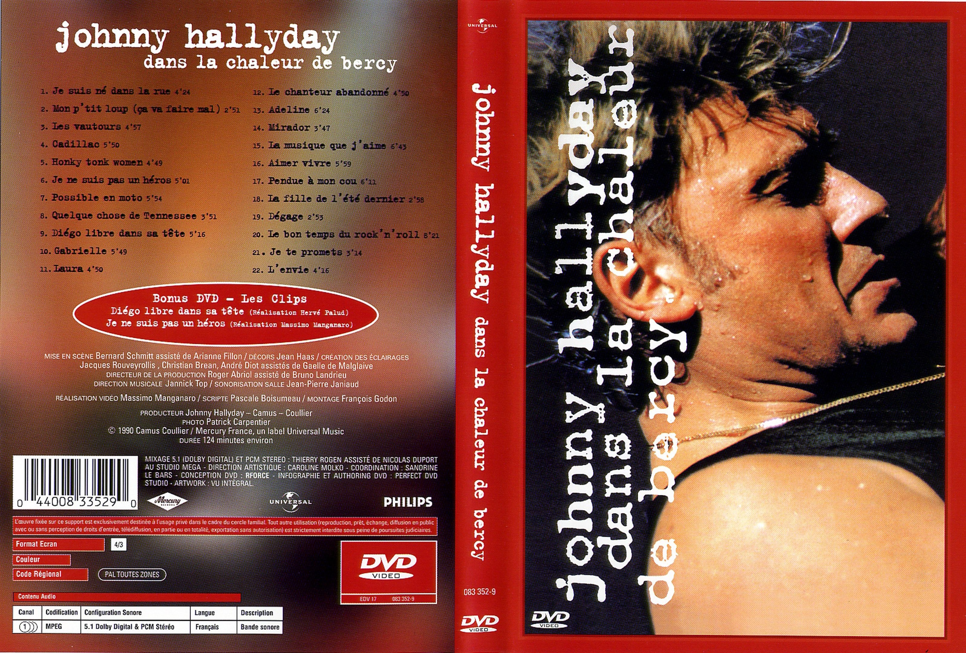 Jaquette DVD Johnny Hallyday dans la chaleur de bercy