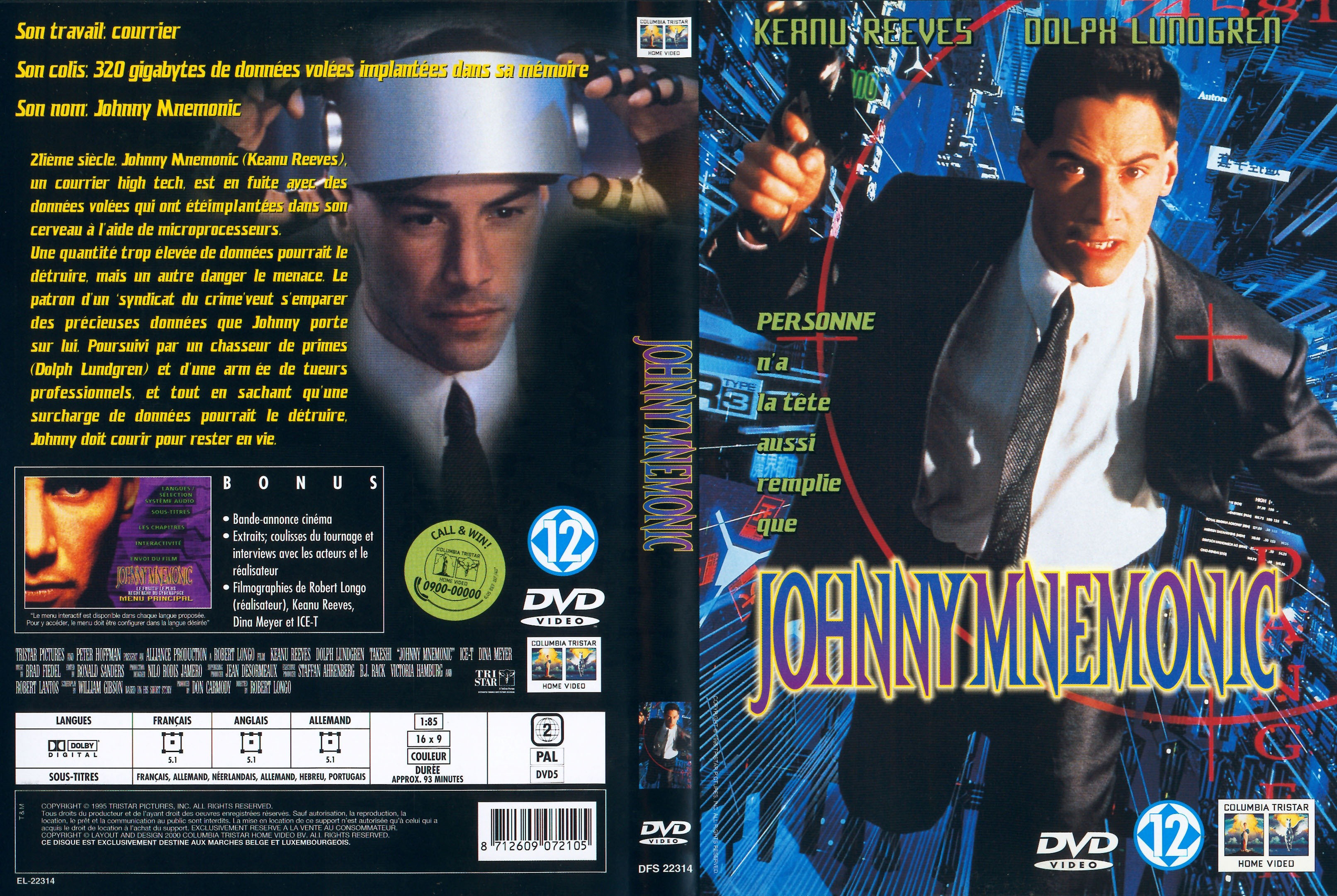 Jaquette DVD Johnny Mnemonic v2