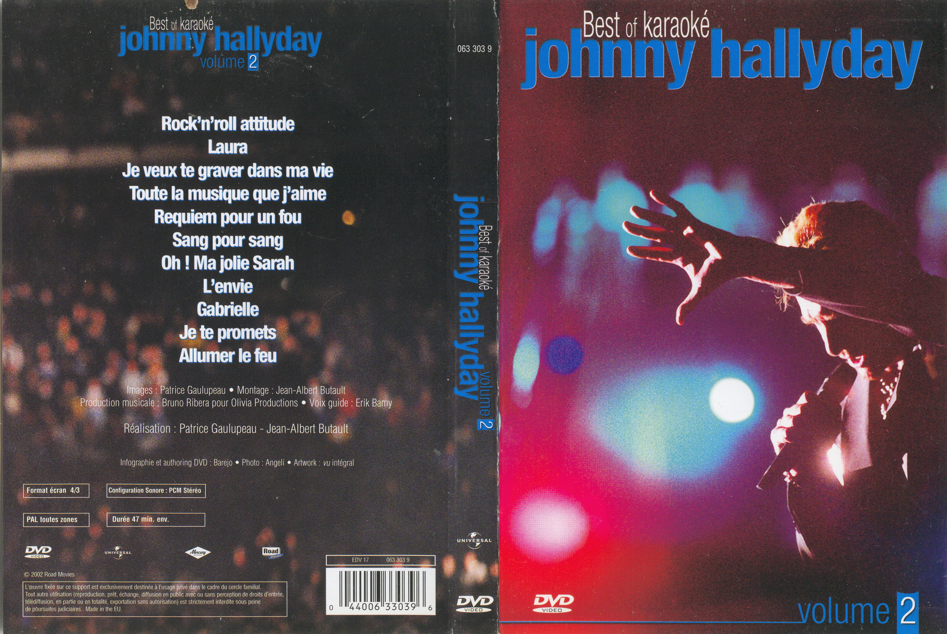 Jaquette DVD Johnny hallyday - best of karaoke vol 2