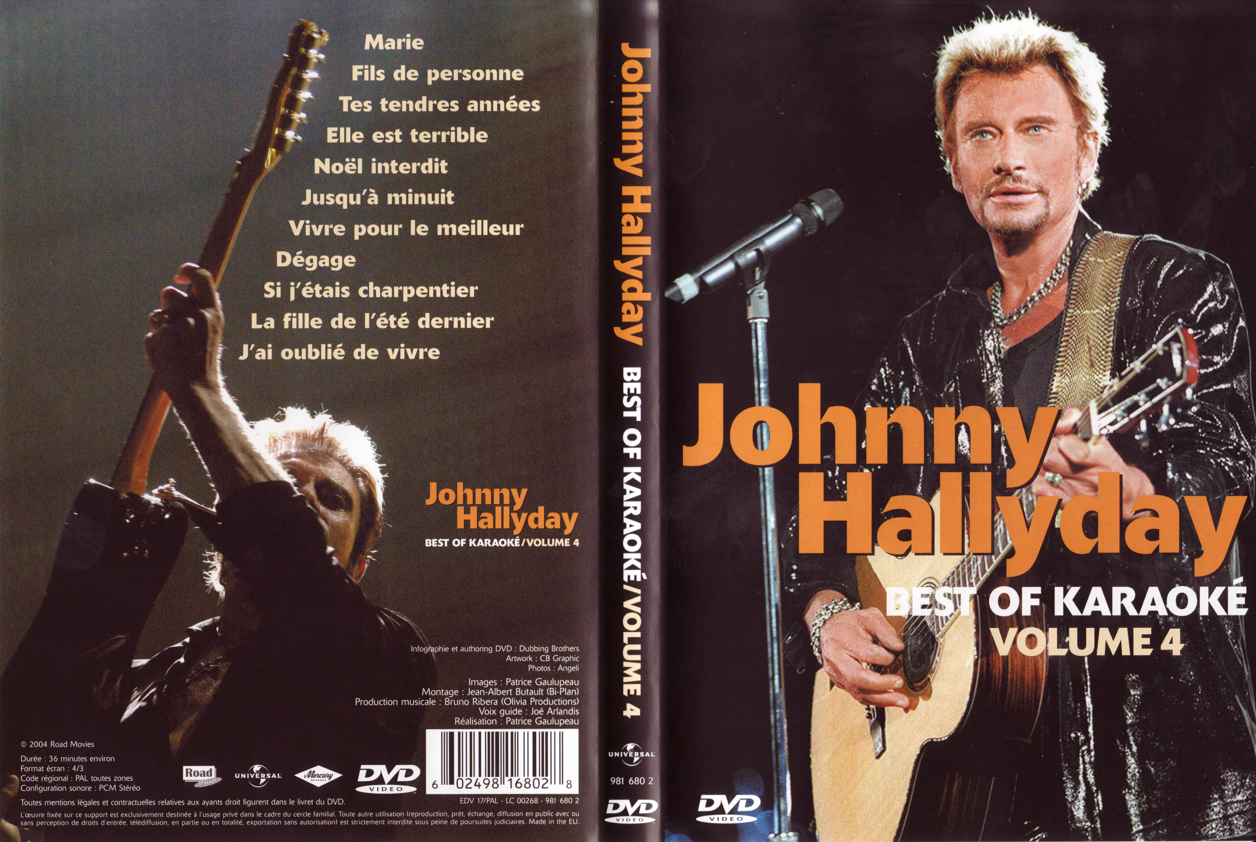 Jaquette DVD Johnny hallyday - best of karaoke vol 4