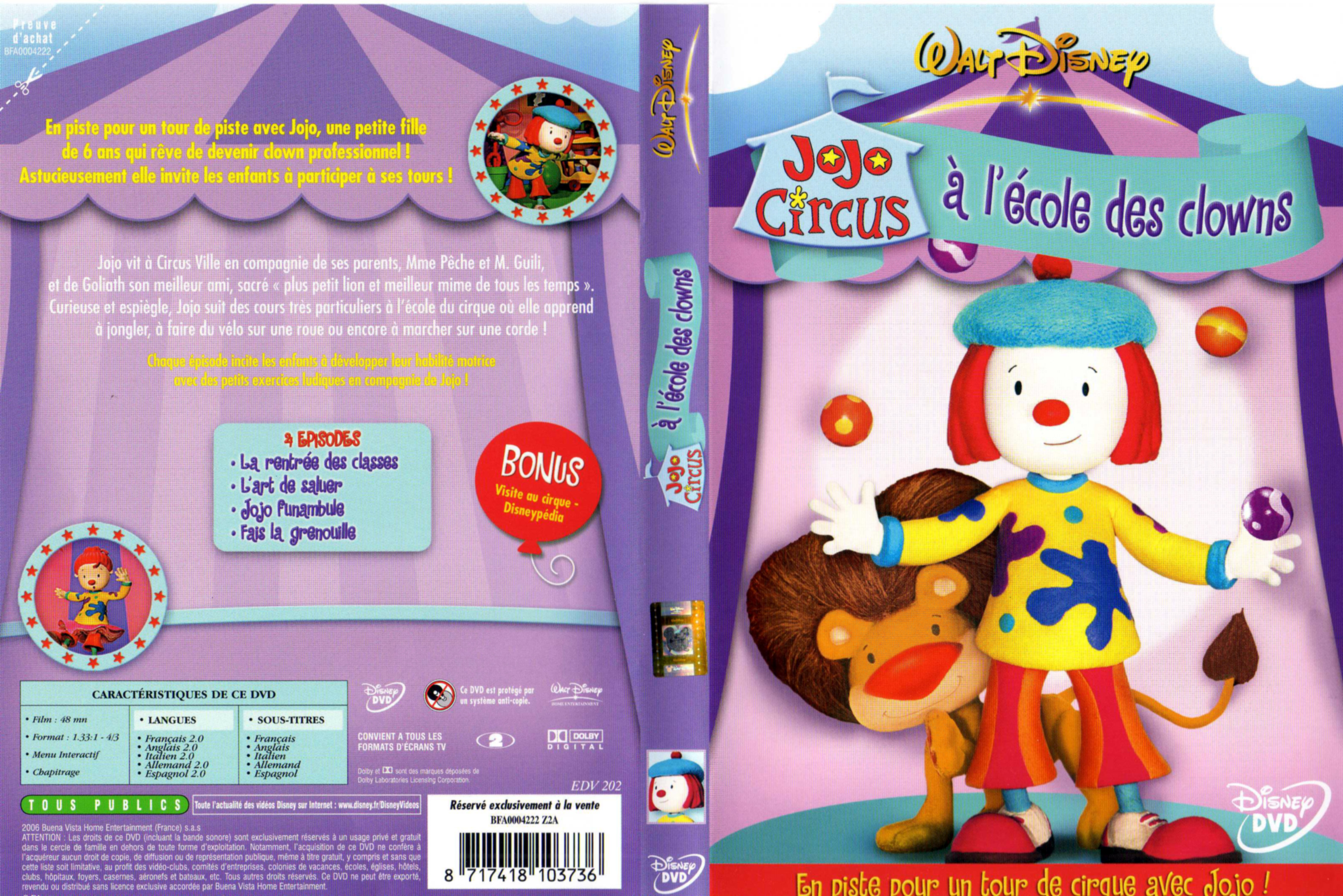 Jaquette DVD Jojo circus  l