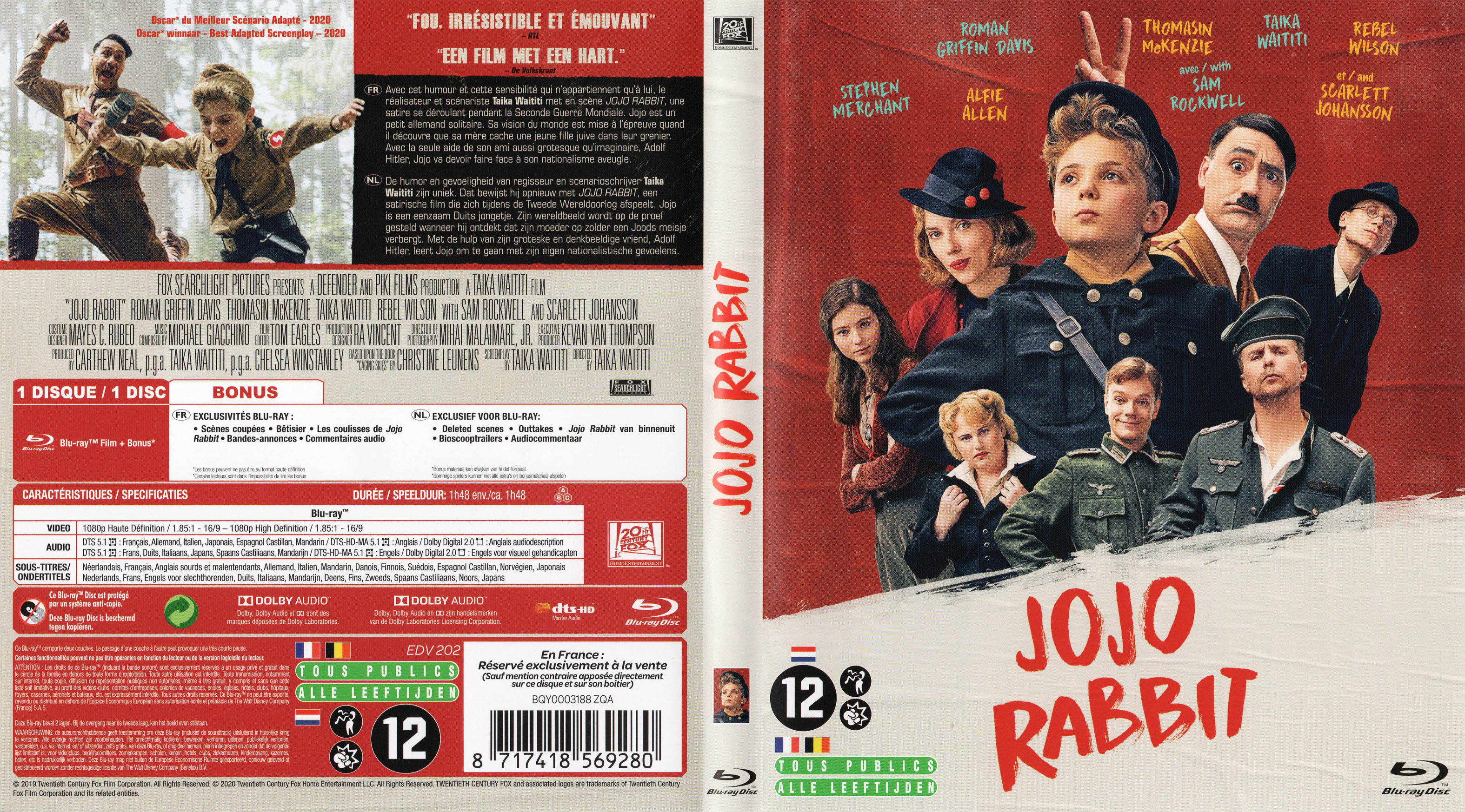 Jaquette DVD Jojo rabbit (BLU-RAY)