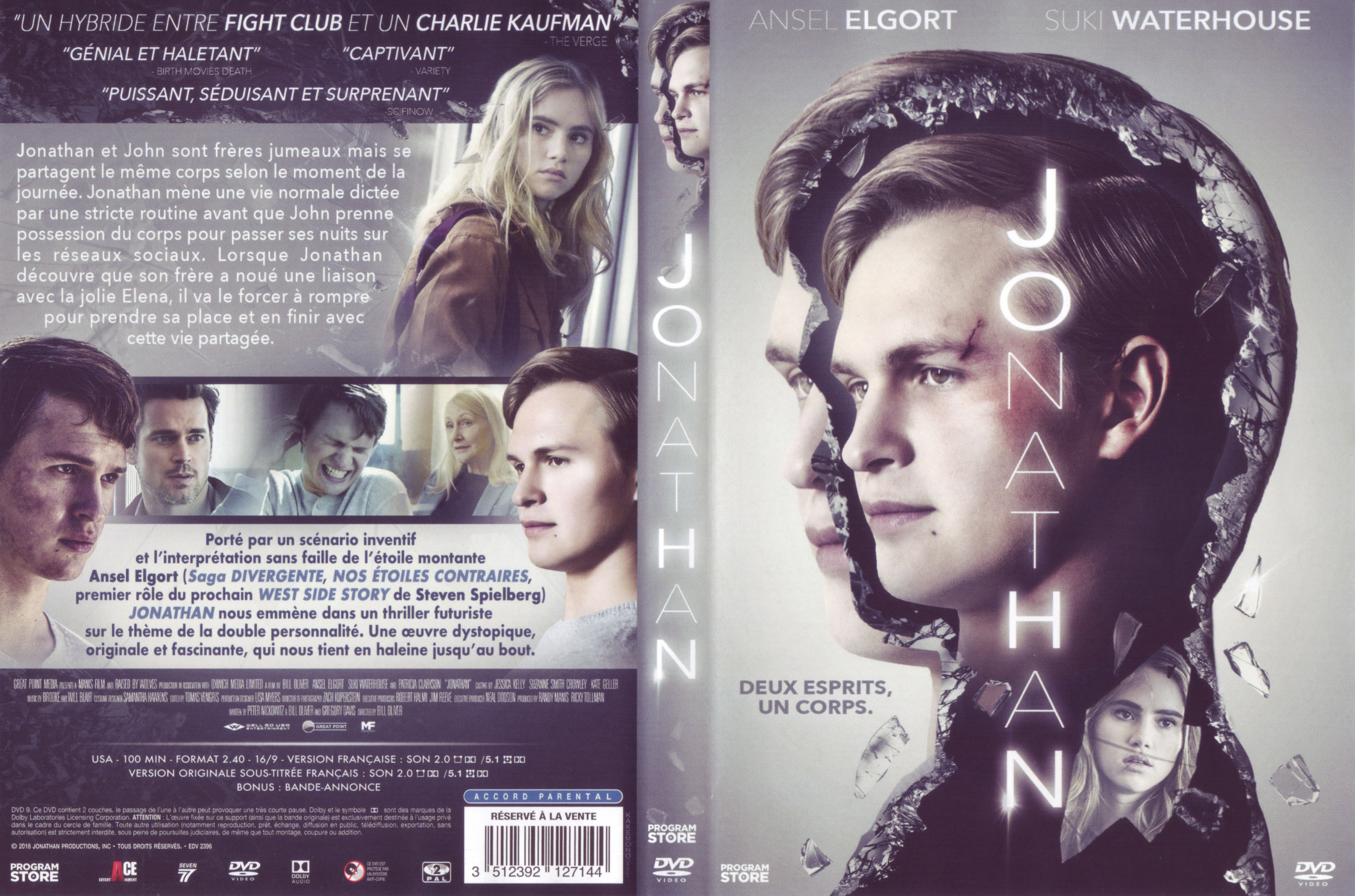 Jaquette DVD Jonathan (2018)