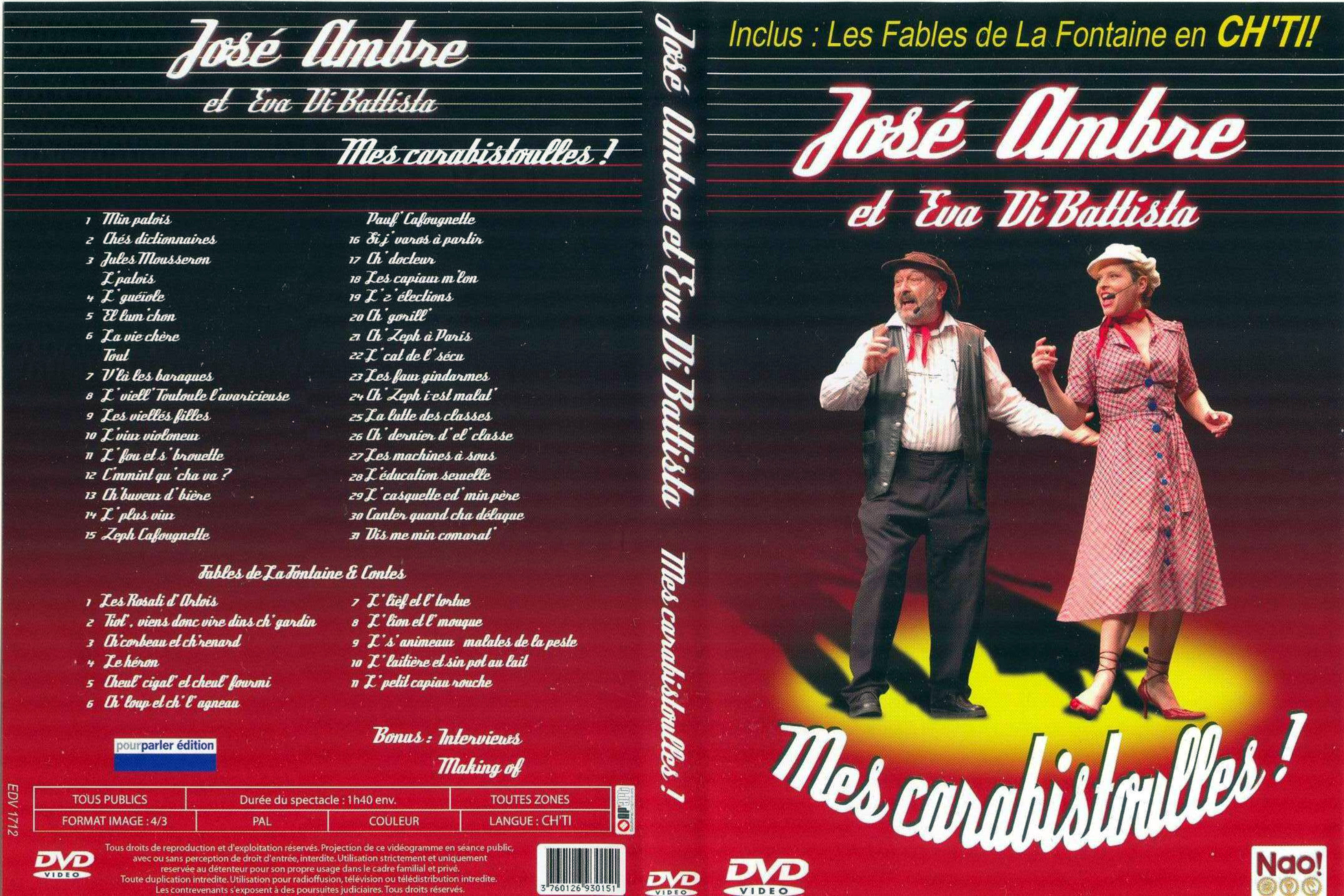 Jaquette DVD Jos Ambre Mes Carabistoulles